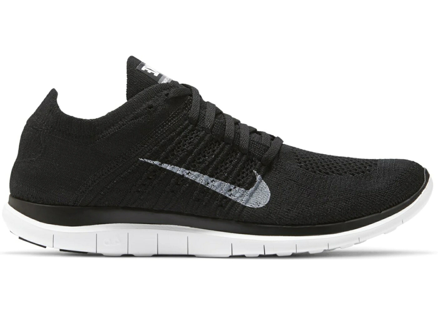 ナイキ フリー フライニット 黒色 ブラック 白色 ホワイト 灰色 グレー 4.0 スニーカー メンズ NIKE FREE FLYKNIT BLACK / BLACK WHITE DARK GREY