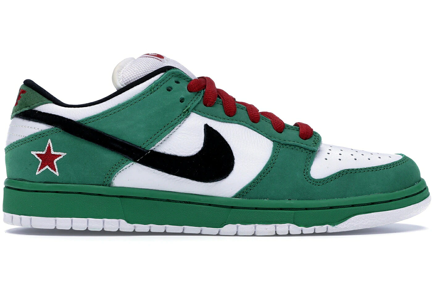 ナイキ エスビー ダンク クラシック 緑 グリーン 黒色 ブラック 白色 ホワイト 赤 レッド ダンクロー スニーカー メンズ NIKE SB DUNK LOW HEINEKEN / CLASSIC GREEN BLACK WHITE RED｜スニケス