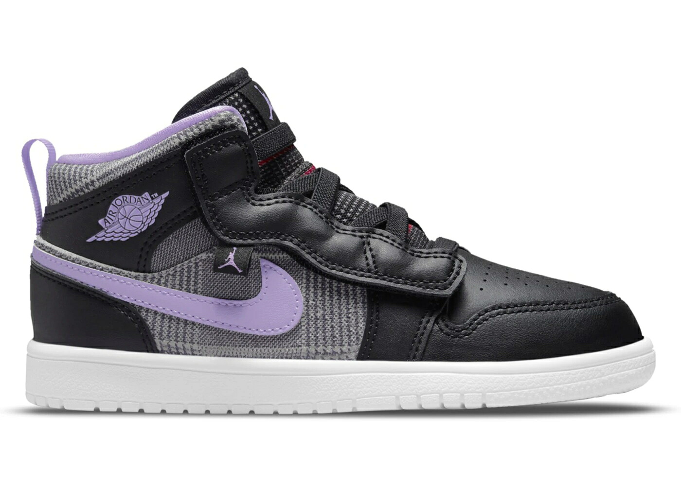 ナイキ ジョーダン ミッド 黒いこと 黒いこと 白いこと 白いこと お坊っちゃん キッズ JORDAN 1 MID ALT SE HOUNDSTOOTH (なおなお書き) / BLACK LILAC WHITE METALLIC もの言う花 マタニティ スニーカー