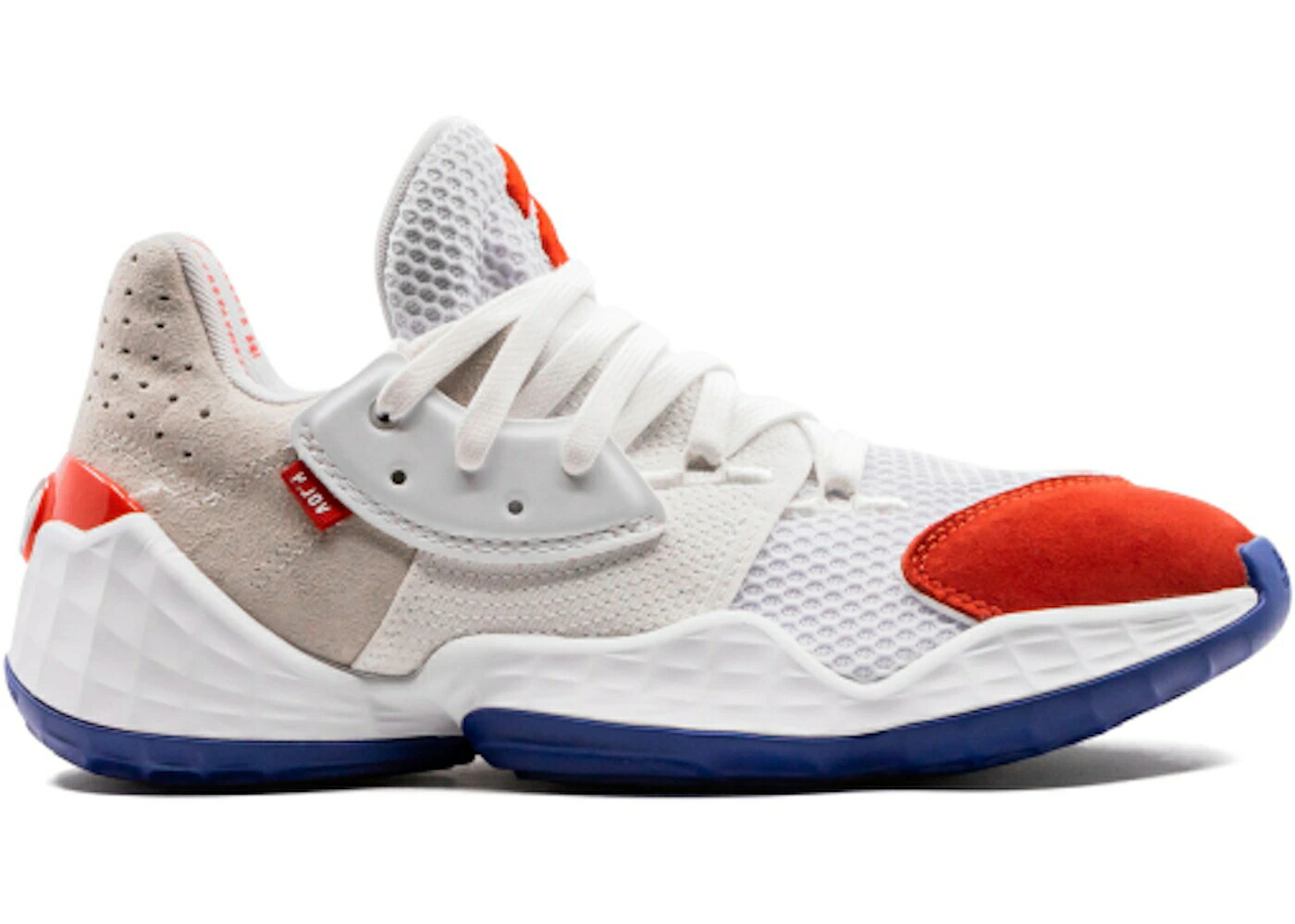 アディダス ハーデン クエスチョン 白色 ホワイト 赤 レッド チーム 青色 ブルー VOL. スニーカー メンズ ADIDAS HARDEN 4 QUESTION / CLOUD WHITE RED TEAM ROYAL BLUE|スニケス