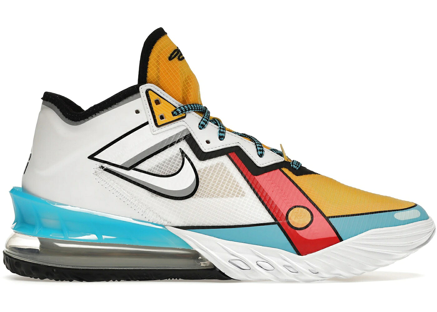 ナイキ レブロン グリフィン 白いこと 白いこと 黄味がかった 黄色 赤 赤いこと スニーカー メンズ NIKE LEBRON 18 LOW STEWIE GRIFFIN / WHITE YELLOW TEAL RED