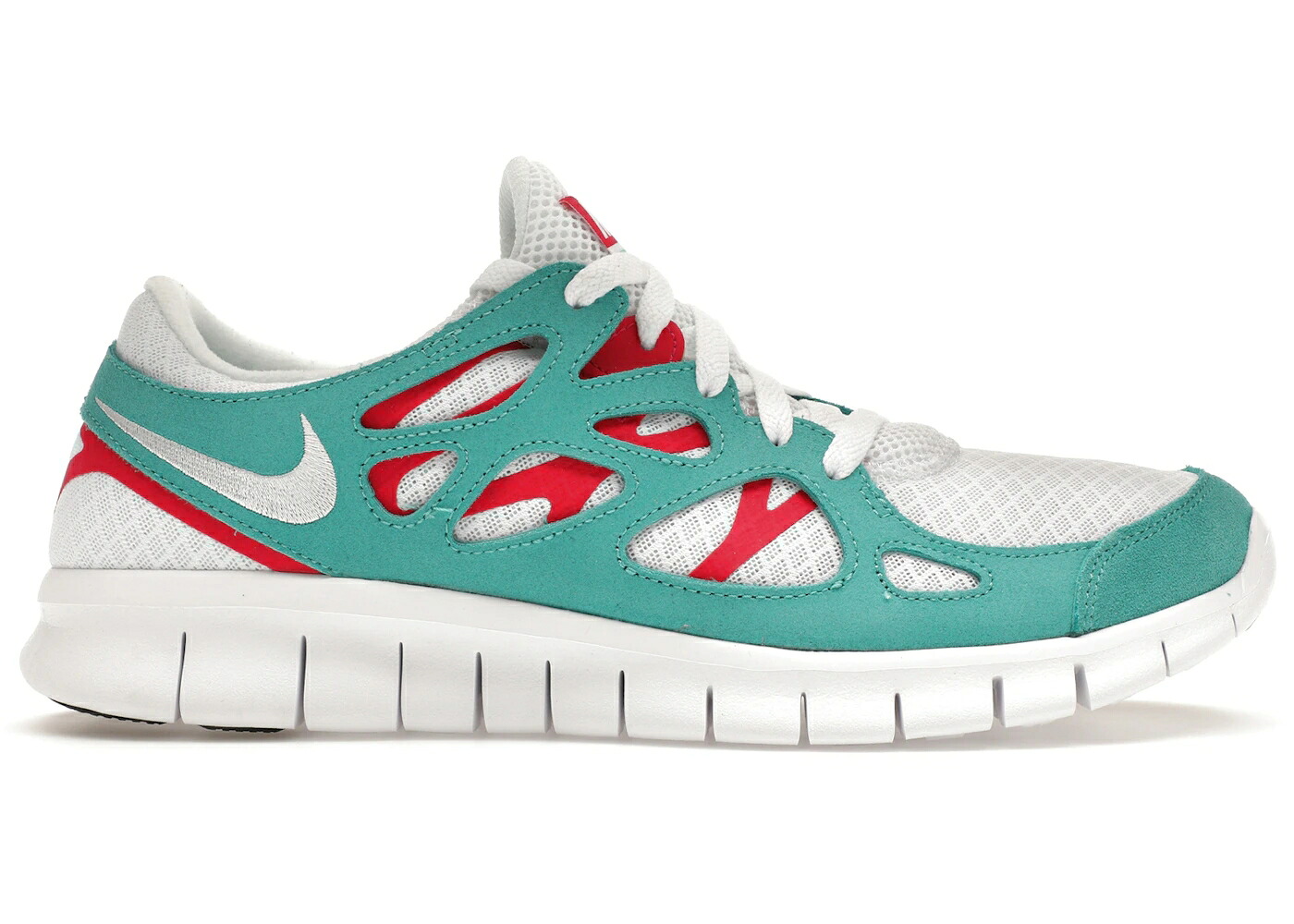 ナイキ 無償性 幽客 白いこと 白いこと 混雑時 サクラ色 スニーカー メンズ NIKE FREE RUN 2 WATERMELON / WHITE WASHED TEAL RUSH PINK