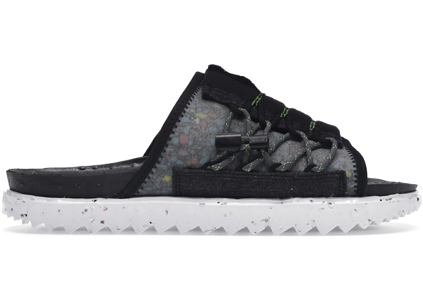 ナイキ サンダル 黒色 ブラック 白色 ホワイト 緑 グリーン 灰色 グレー スニーカー メンズ NIKE ASUNA CRATER SLIDE BLACK / BLACK WHITE MEAN GREEN IRON GREY