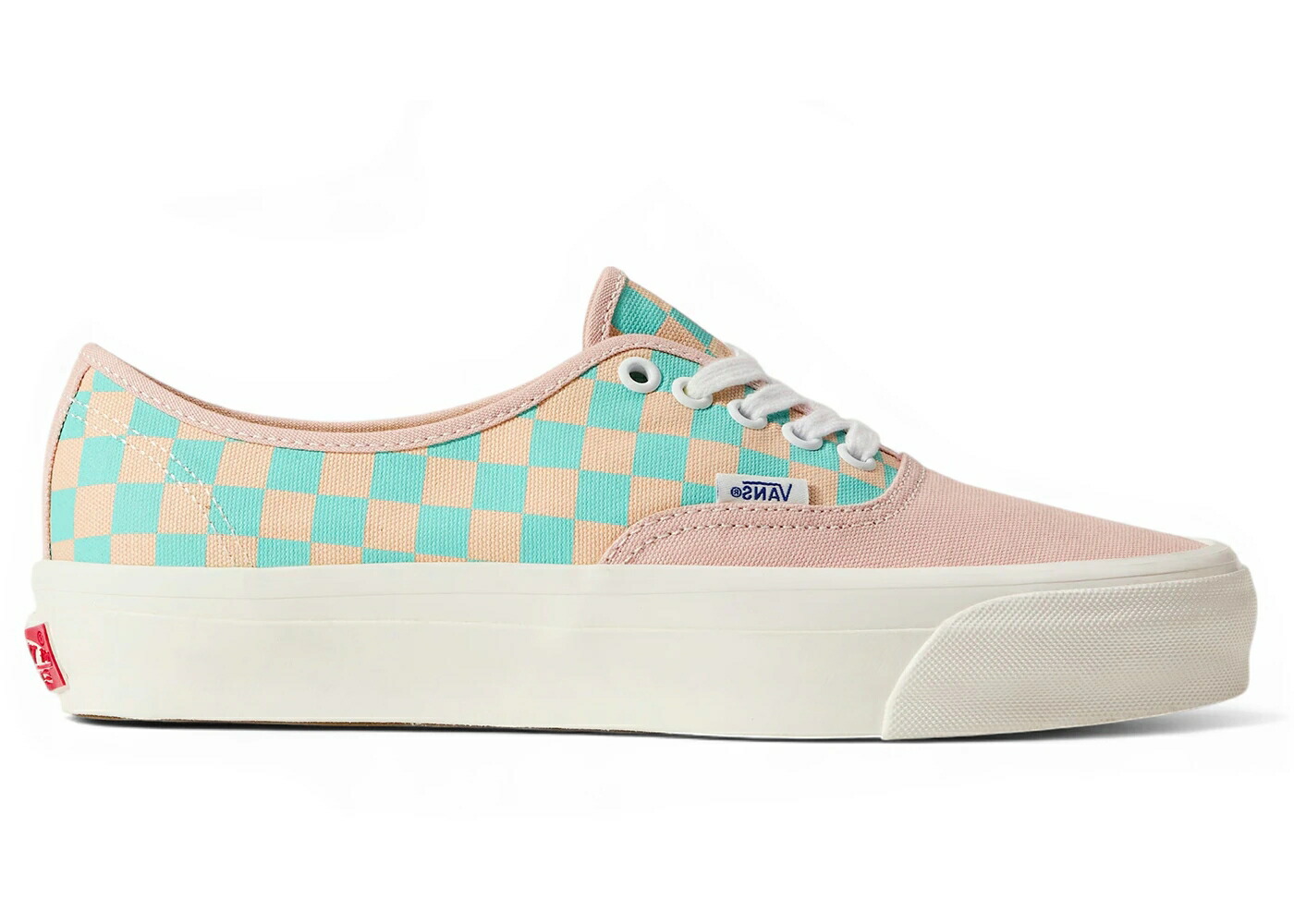 ヴァンズ バンズ プレミアム オーセンティック ローズ ピンク 青色 ブルー スニーカー メンズ VANS PREMIUM AUTHENTIC SEPIA ROSE PINK TEAL BLUE CHECKERBOARD / SEPIA ROSE PINK TEAL BLUE