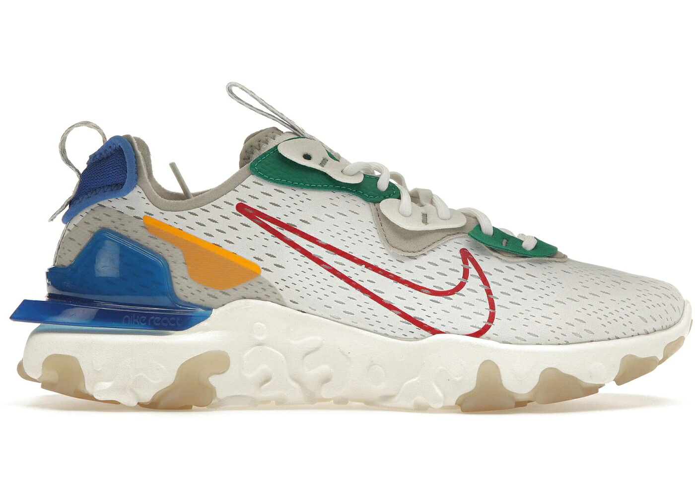 ナイキ リアクト 朱夏 白いこと 白いこと 赤 赤いこと スニーカー メンズ NIKE REACT VISION SUMMER BRIGHTS / WHITE UNIVERSITY RED SAIL