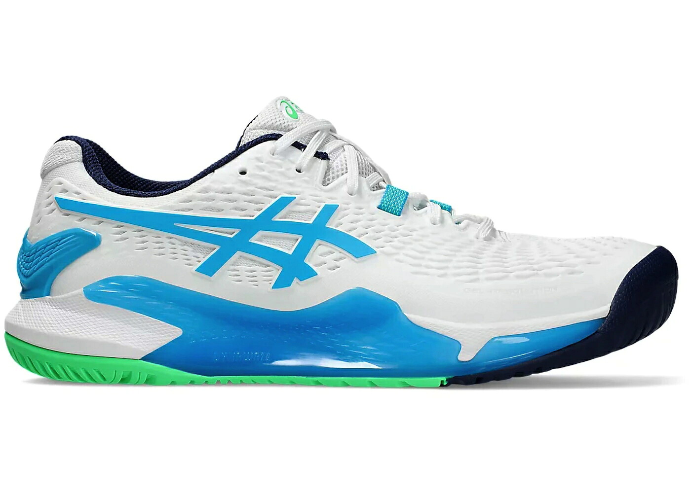 アシックス 白いこと 白いこと アクア スニーカー メンズ ASICS GEL-RESOLUTION 9 WHITE DIGITAL AQUA / WHITE DIGITAL AQUA
