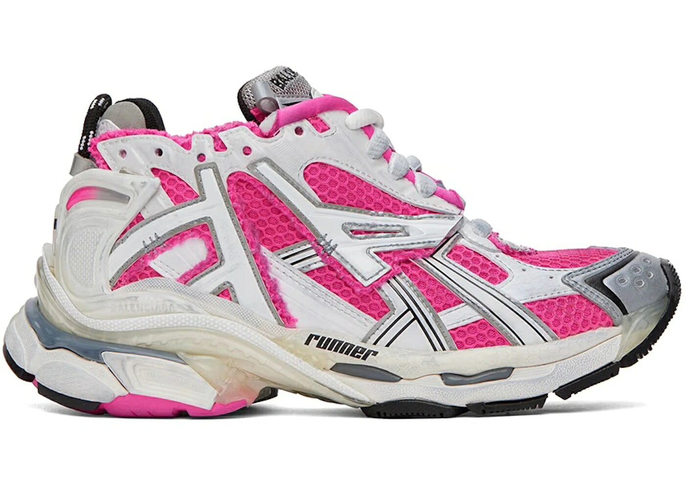 バレンシアガ 白色 ホワイト ピンク 灰色 グレー 黒色 ブラック WOMEN'S スニーカー レディース BALENCIAGA RUNNER WHITE FLUO PINK (WOMEN'S) / WHITE FLUO PINK GREY BLACK|スニケス