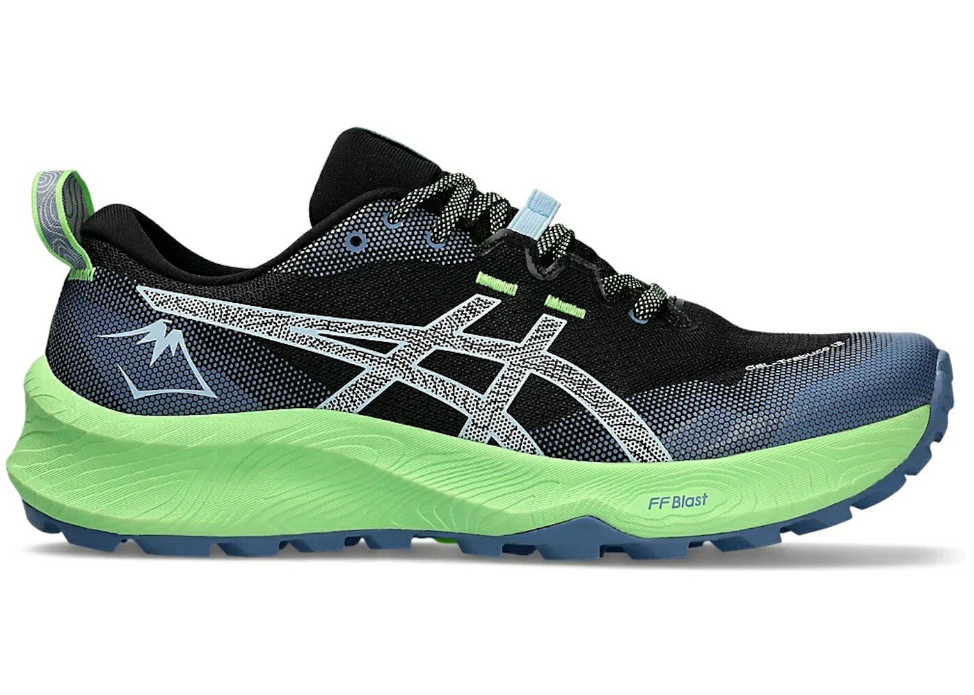 アシックス 黒いこと 黒いこと 青み 青色 緑 緑であること スニーカー メンズ ASICS GEL-TRABUCO 12 BLACK LIGHT BLUE GREEN / BLACK LIGHT BLUE