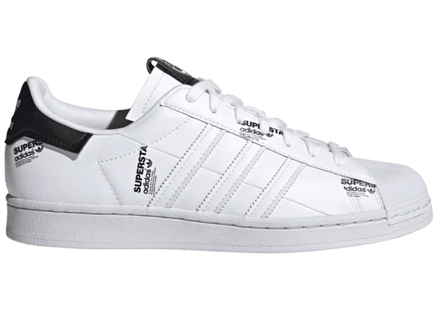 アディダス はやりっ子 白いこと 白いこと 黒いこと 黒いこと ロゴタイプ 中核グループ スニーカー メンズ ADIDAS SUPERSTAR WHITE BLACK LOGO PRINT / FOOTWEAR WHITE CORE BLACK