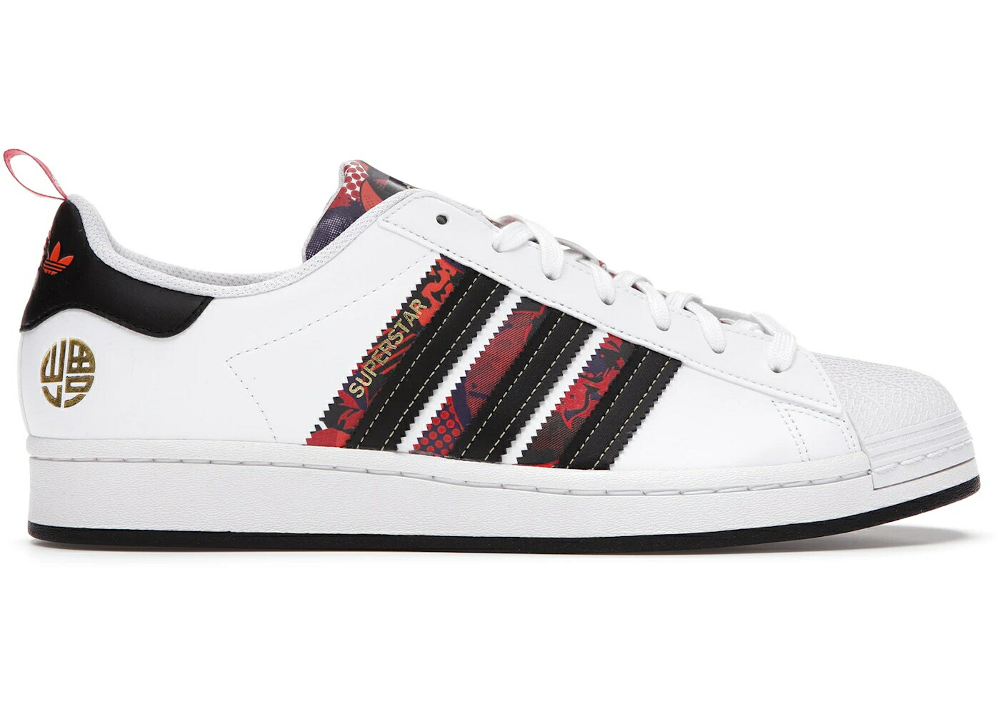 アディダス スーパースター 白色 ホワイト コア 黒色 ブラック スニーカー メンズ ADIDAS SUPERSTAR CHINESE NEW YEAR (2021) / CLOUD WHITE CORE BLACK SCARLET