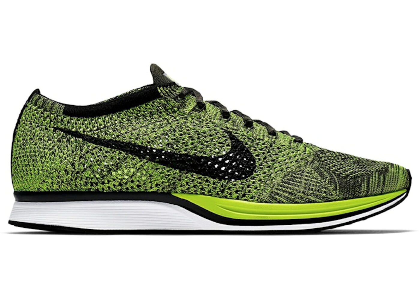 ナイキ 飛球編み物 黒いこと 黒いこと スニーカー メンズ NIKE FLYKNIT RACER VOLT (2016) / VOLT BLACK
