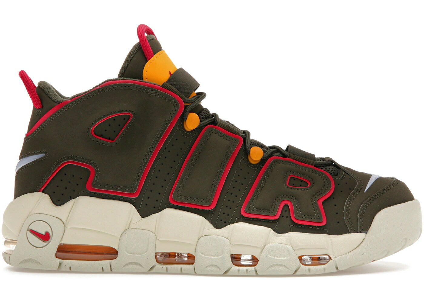 ナイキ 繰り上げるペース 積貨委託貨物 カーキ エアモアアップテンポ モアテン スニーカー メンズ NIKE AIR MORE UPTEMPO CARGO KHAKI / CARGO KHAKI