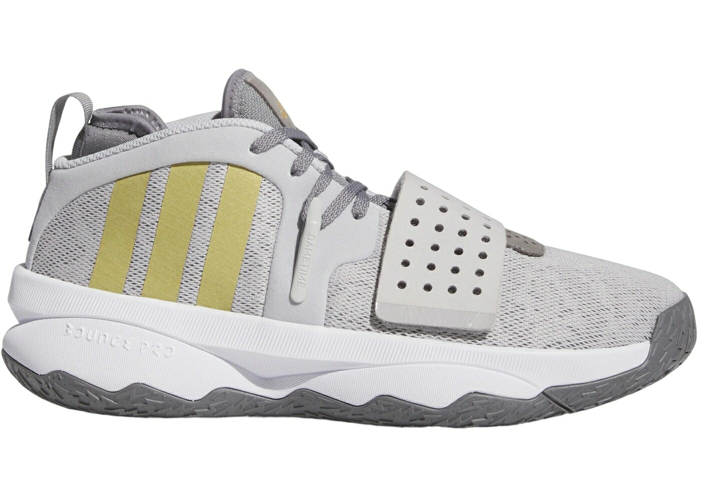 アディダス 益荒男 薄墨色 薄墨色 ゴールド スニーカー メンズ ADIDAS DAME 8 EXTPLY LIGHT SOLID GREY GOLD METALLIC THREE / LIGHT SOLID GREY GOLD METALLIC
