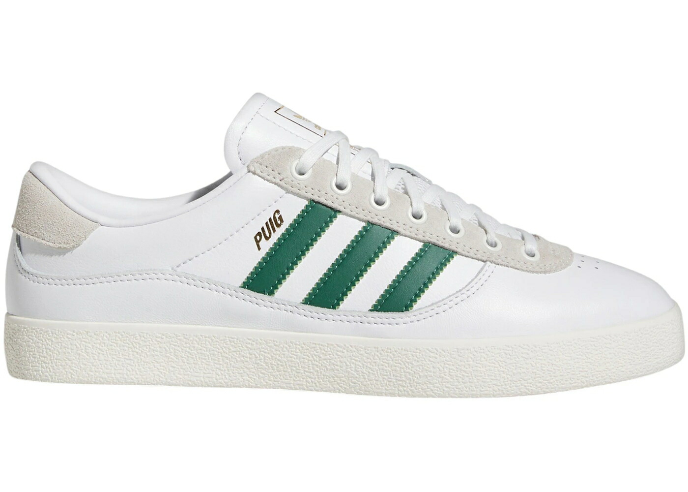 アディダス 白色 ホワイト 緑 グリーン スニーカー メンズ ADIDAS PUIG INDOOR CLOUD WHITE DARK GREEN CHALK / CLOUD WHITE DARK GREEN CHALK