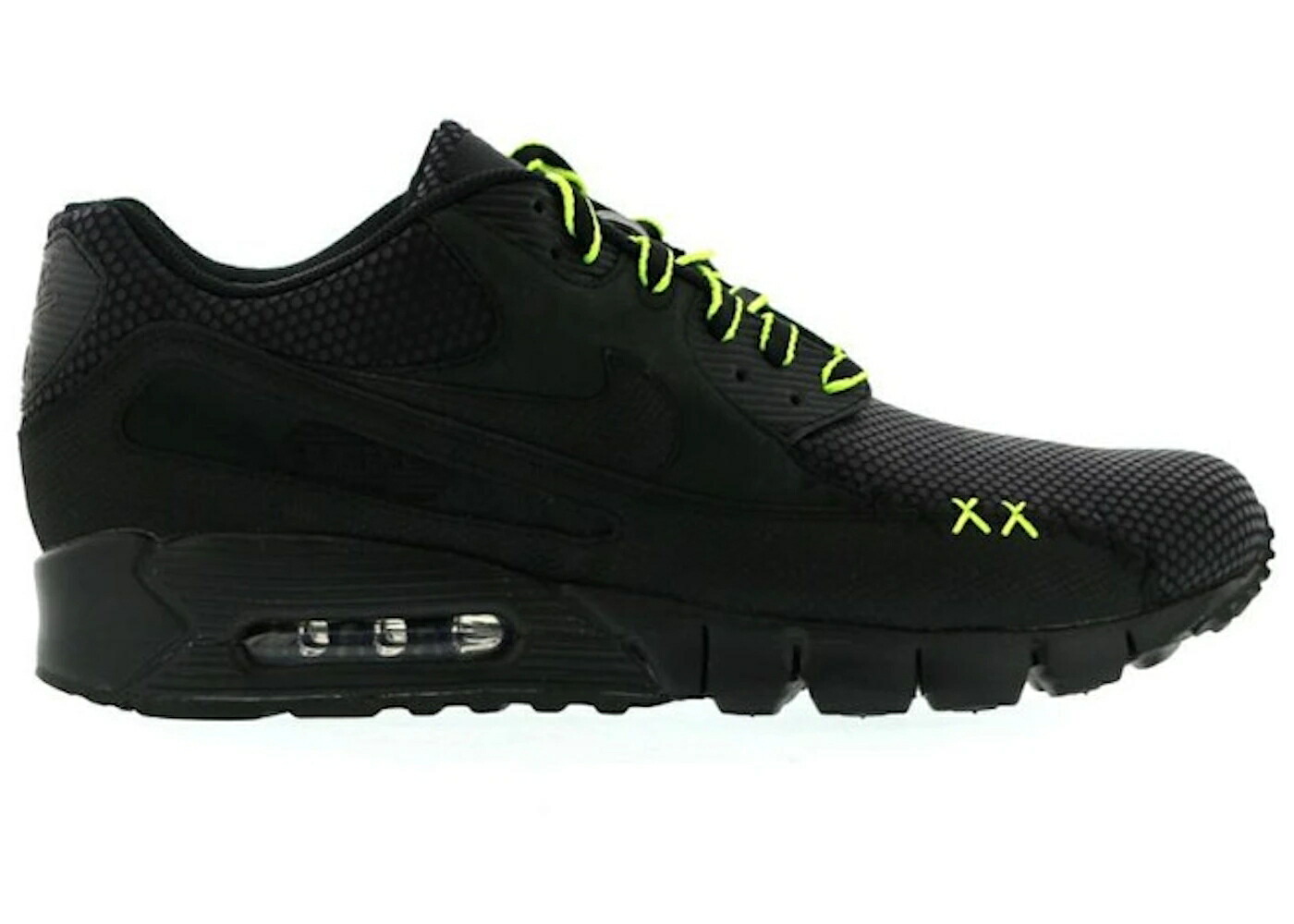 ナイキ マックス 黒色 ブラック エアマックス スニーカー メンズ NIKE AIR MAX 90 KAWS BLACK VOLT / BLACK BLACK VOLT