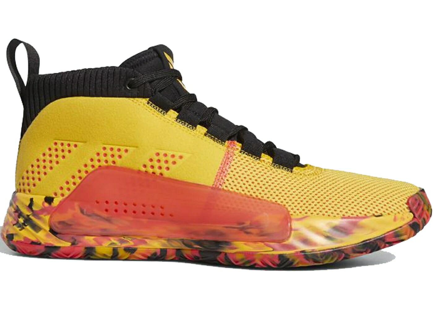 アディダス ゴールド ショック 赤 レッド コア 黒色 ブラック スニーカー メンズ ADIDAS DAME 5 STORYTELLING / BOLD GOLD SHOCK RED CORE BLACK
