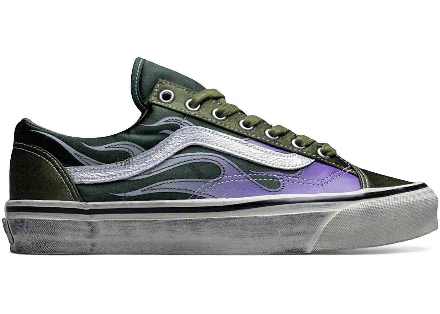 ヴァンズ バンズ 緑 グリーン 紫 パープル 灰色 グレー オールドスクール スニーカー メンズ VANS LX OLD SKOOL ARCHIVE FLAME GREEN / GREEN PURPLE GREY
