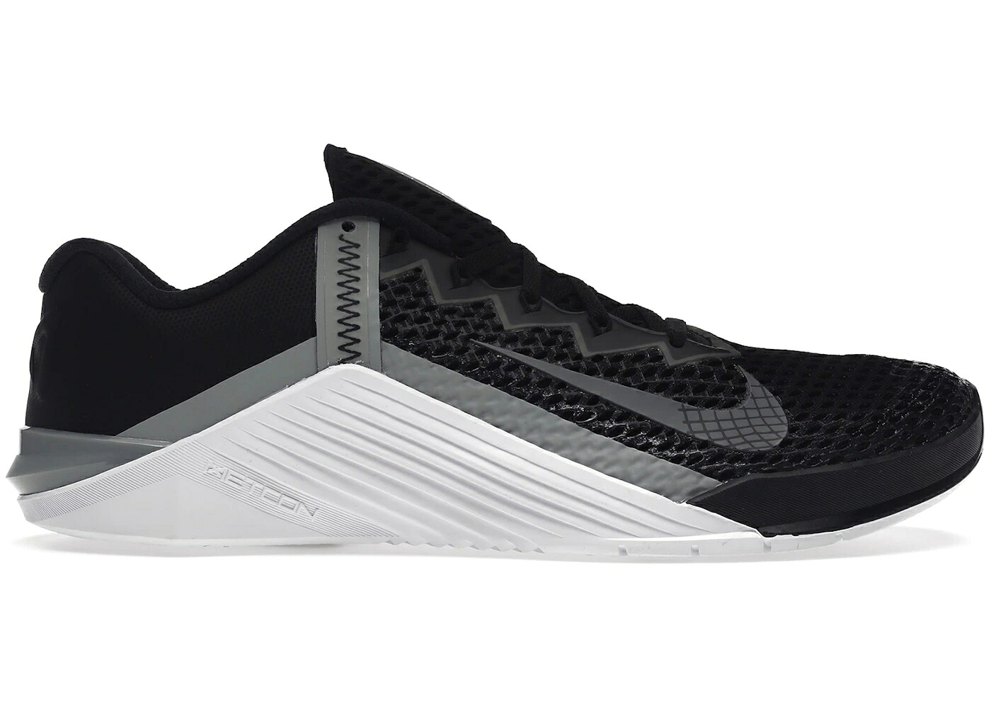 ナイキ 黒色 ブラック 白色 ホワイト 灰色 グレー スニーカー メンズ NIKE METCON 6 BLACK WHITE / BLACK WHITE PARTICLE GREY IRON｜スニケス