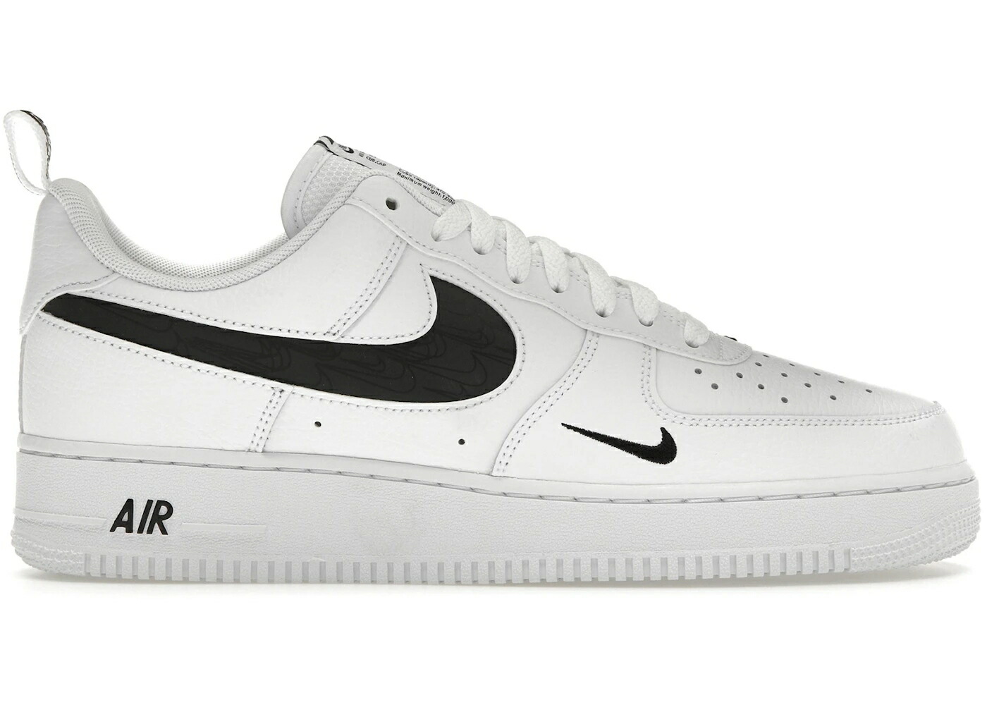 ナイキ スウッシュ スウォッシュ 白色 ホワイト 黒色 ブラック エアフォース スニーカー メンズ NIKE AIR FORCE 1 LOW REFLECTIVE SWOOSH WHITE BLACK / WHITE WHITE BLACK