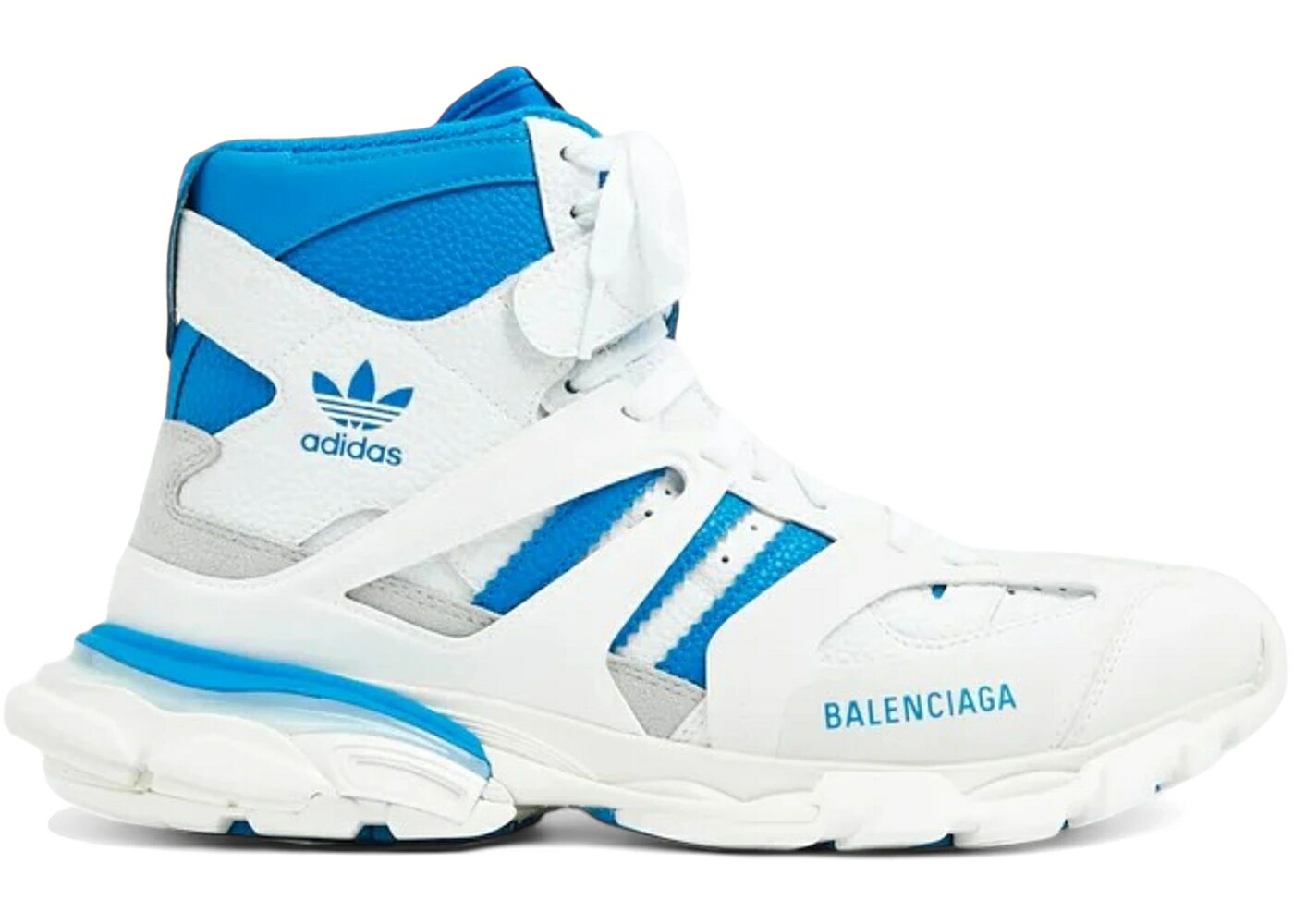 バレンシアガ トラック フォーラム ハイ アディダス 白色 ホワイト 青色 ブルー スニーカー メンズ BALENCIAGA TRACK FORUM HIGH X ADIDAS WHITE BLUE / WHITE BLUE