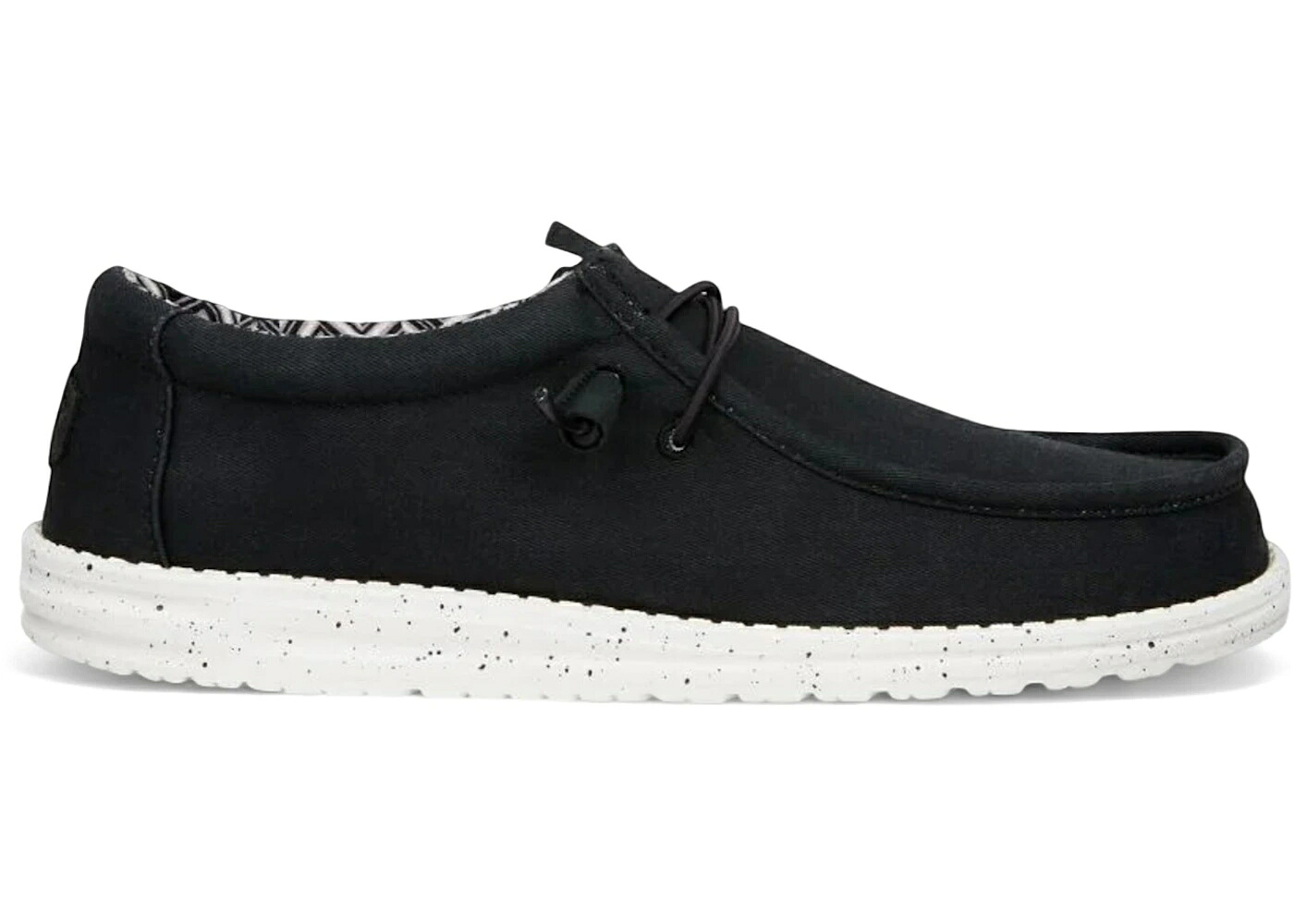 ヘイデュード 黒色 ブラック 白色 ホワイト スニーカー メンズ HEY DUDE HEY DUDE WALLY STRETCH CANVAS BLACK WHITE / BLACK WHITE