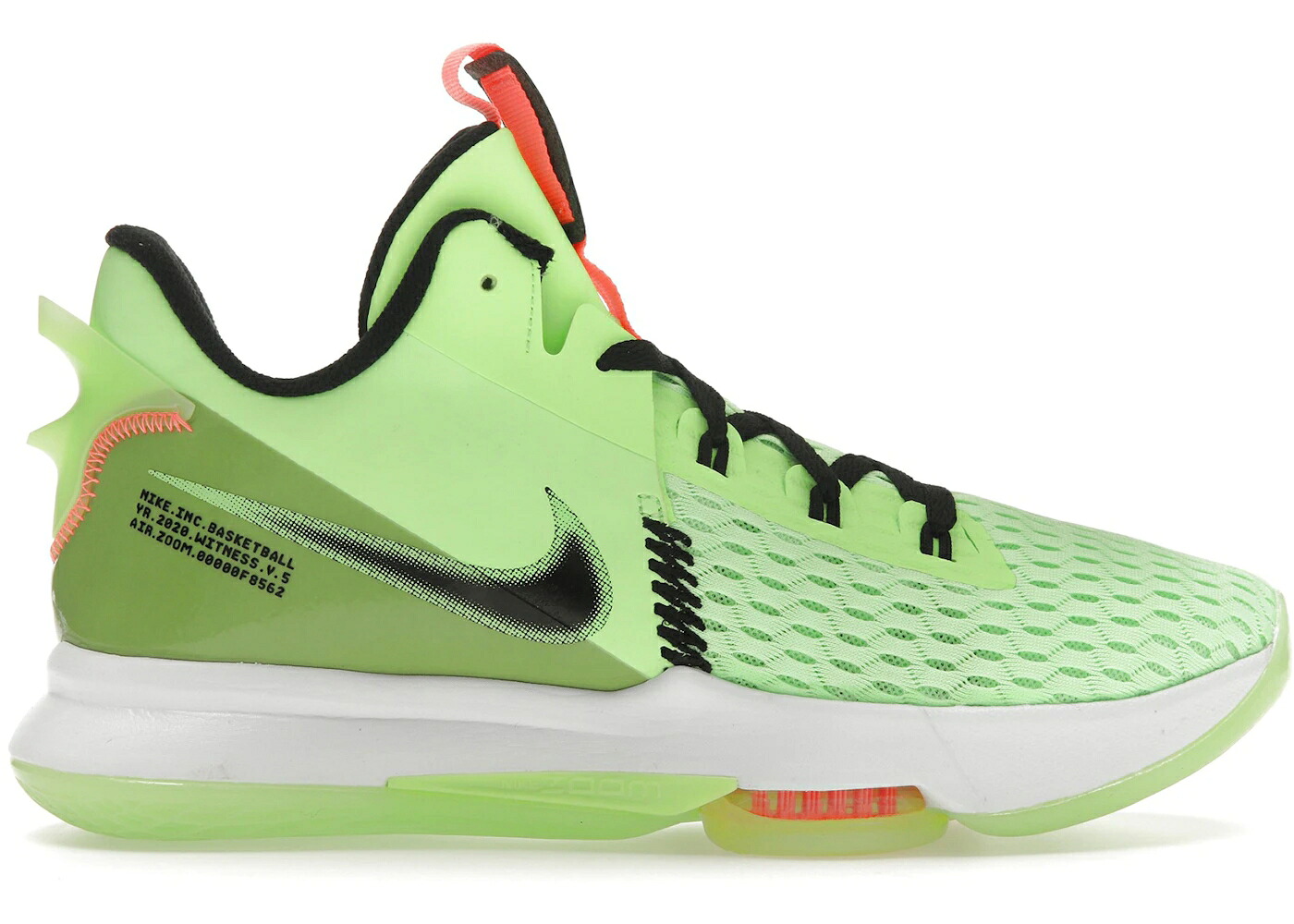 ナイキ レブロン 菩提樹 黒いこと 黒いこと ウィットネス スニーカー メンズ NIKE LEBRON WITNESS 5 GRINCH / HOT LIME BLACK BRIGHT MANGO