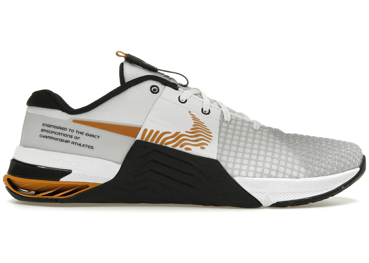 ナイキ 白色 ホワイト ゴールド スエード スウェード 黒色 ブラック スニーカー メンズ NIKE METCON 8 WHITE GOLD SUEDE / WHITE BLACK PHOTON DUST GOLD