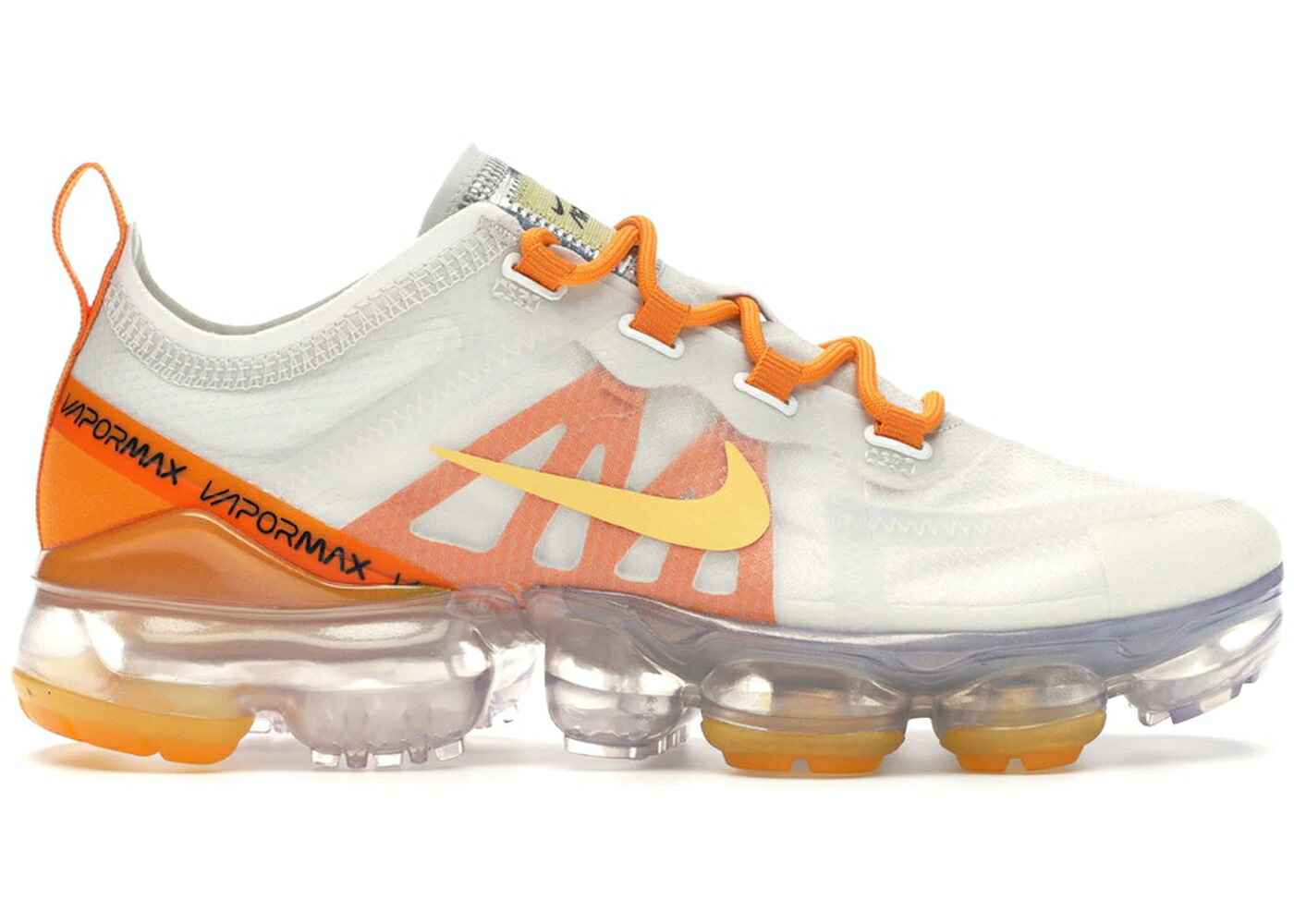 ナイキ 白色 ホワイト 橙 オレンジ ゴールド エアヴェイパーマックス WOMEN'S スニーカー レディース NIKE AIR VAPORMAX 2019 WHITE ORANGE PEEL (WOMEN'S) / SUMMIT WHITE TOPAZ GOLD ORANGE