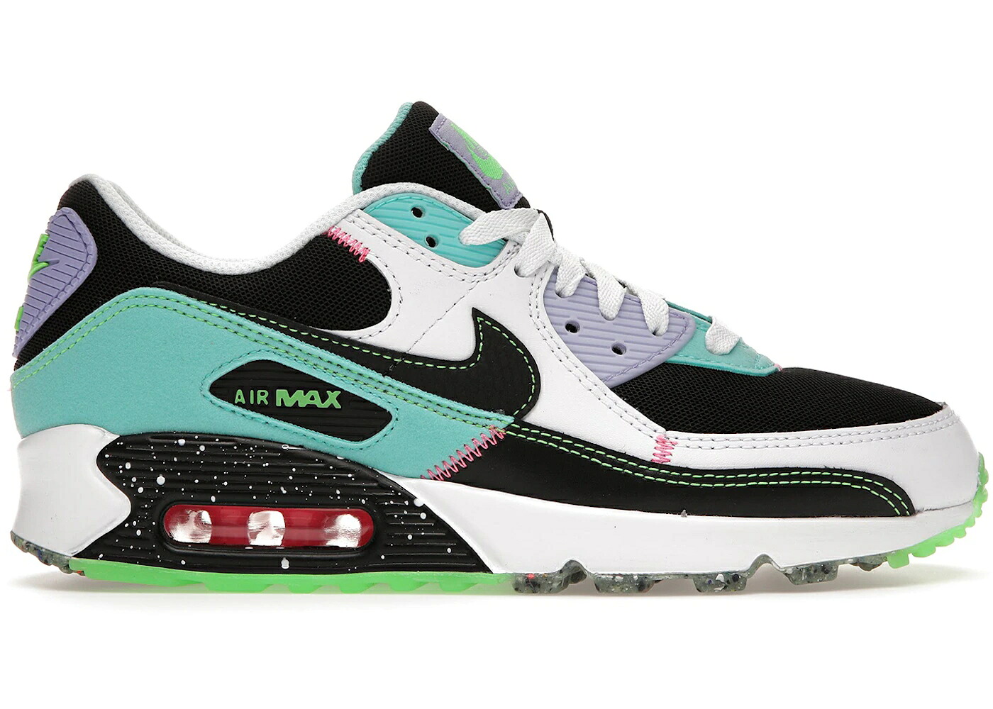 ナイキ マックス 白色 ホワイト アクア エアマックス WOMEN'S スニーカー レディース NIKE AIR MAX 90 EXETER EDITION WHITE MULTI (WOMEN'S) / SUMIT WHITE AQUA LAVENDER VOLT|スニケス