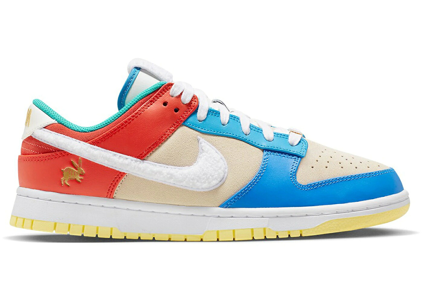 ナイキ ダンク 青み 青色 橙 オレンジ色 皮膚軟化剤 ダンクロー スニーカー メンズ NIKE DUNK LOW RETRO PRM YEAR OF THE RABBIT BLUE ORANGE CREAM / CREAM BLUE ORANGE
