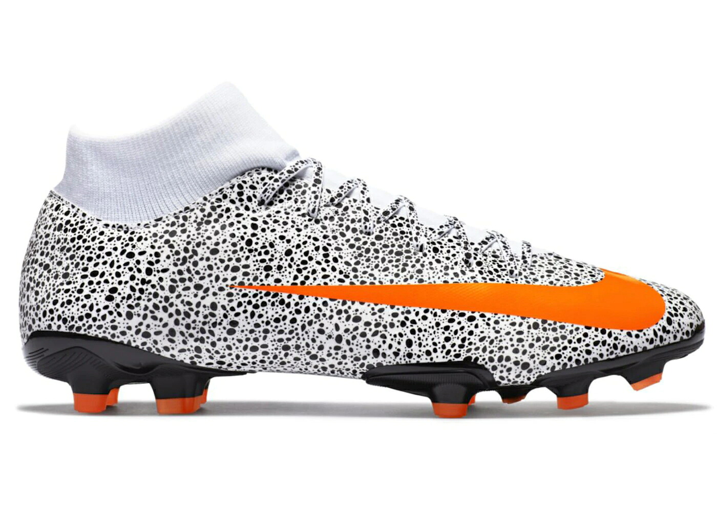 ナイキ 翰林院 サファリ 白いこと 白いこと 黒いこと 黒いこと 橙 オレンジ色 スニーカー メンズ NIKE MERCURIAL SUPERFLY 7 ACADEMY CR7 SAFARI MG WHITE / WHITE BLACK TOTAL ORANGE