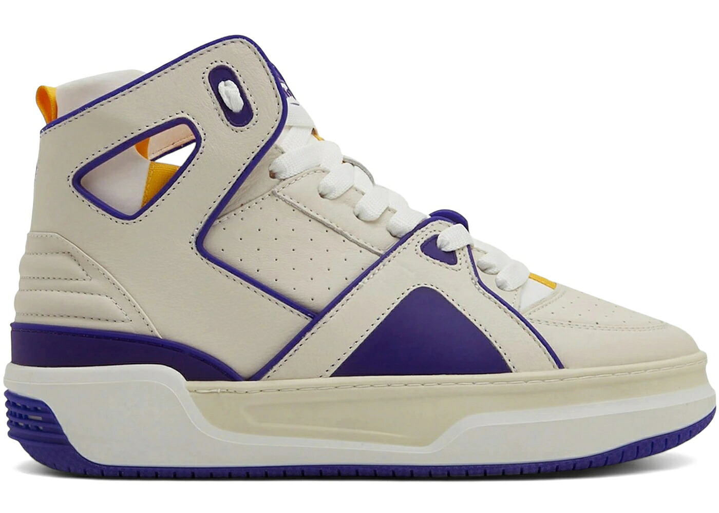 籠球 白いこと 白いこと 紫 パープル ゴールド スニーカー メンズ JUST DON JUST DON BASKETBALL COURTSIDE HI WHITE PURPLE / WHITE GOLD PURPLE