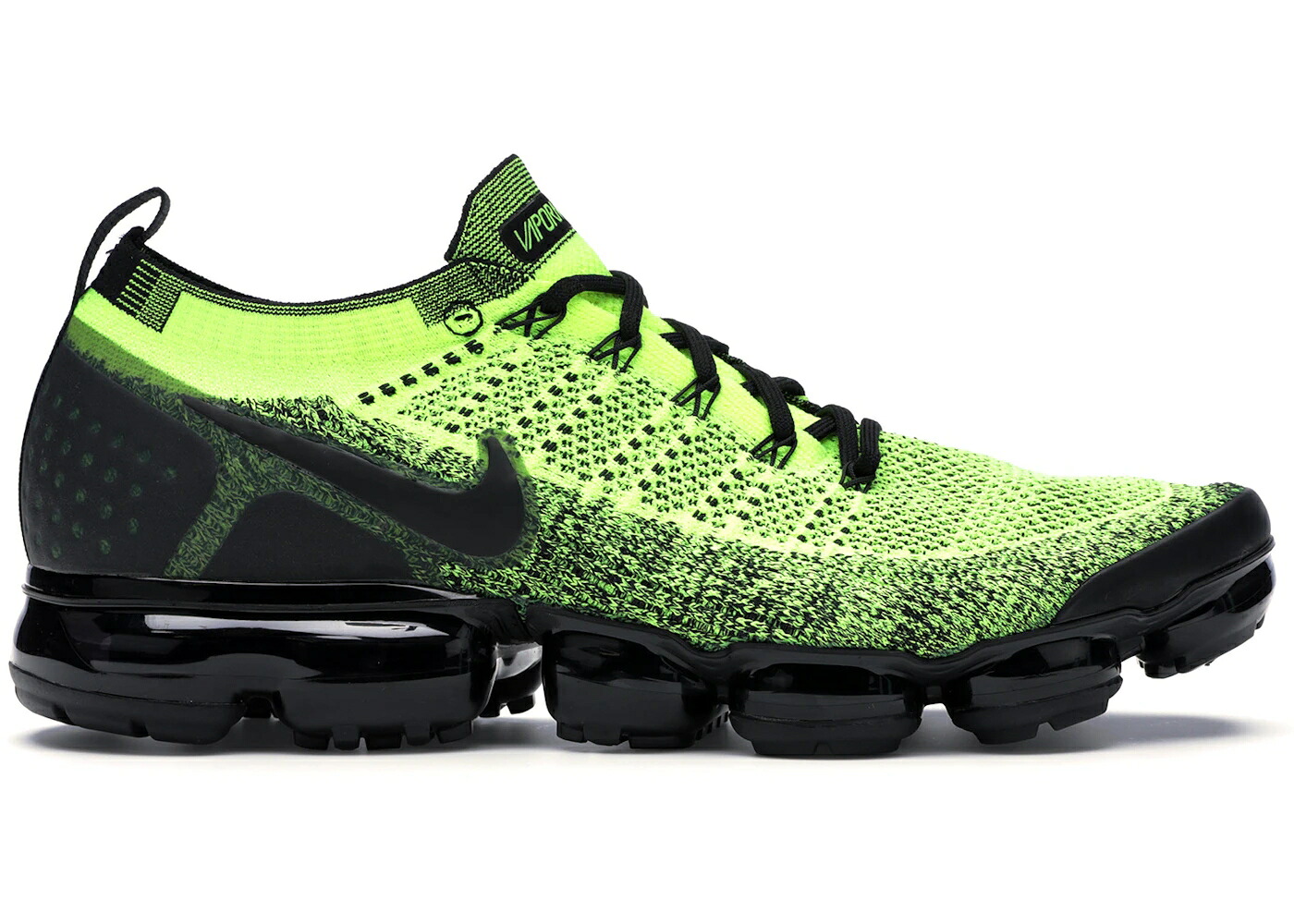 ナイキ 飛球編み物 黒いこと 黒いこと エアヴェイパーマックス スニーカー メンズ NIKE AIR VAPORMAX FLYKNIT 2 VOLT BLACK / VOLT BLACK VOLT