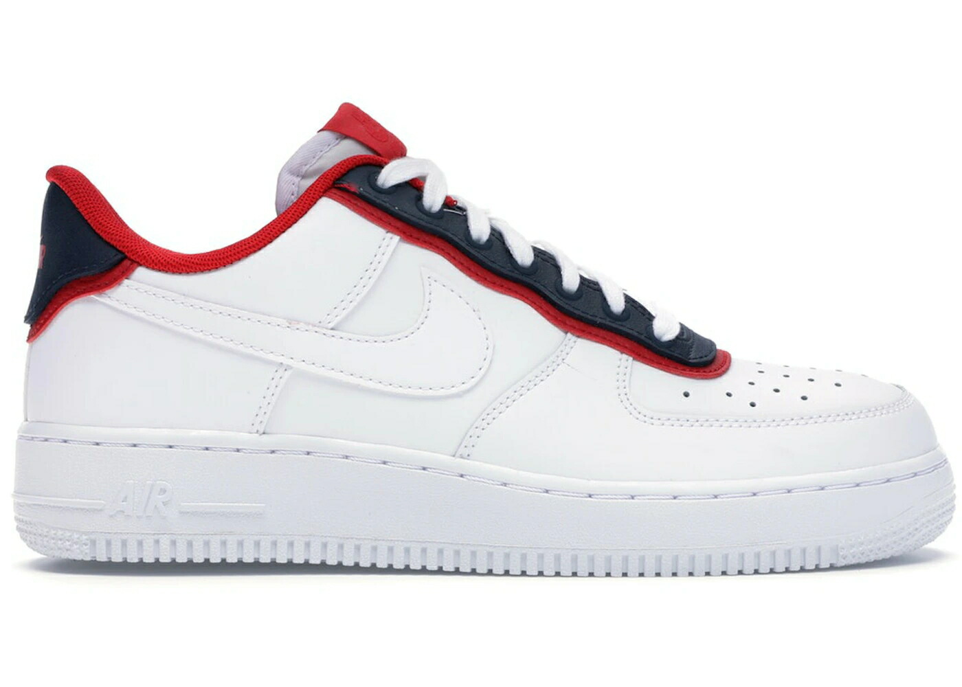 ナイキ 白いこと 白いこと 赤 赤いこと 空軍 スニーカー メンズ NIKE AIR FORCE 1 LOW DOUBLE LAYER WHITE OBSIDIAN RED / WHITE OBSIDIAN UNIVERSITY RED 靴-スニーカー