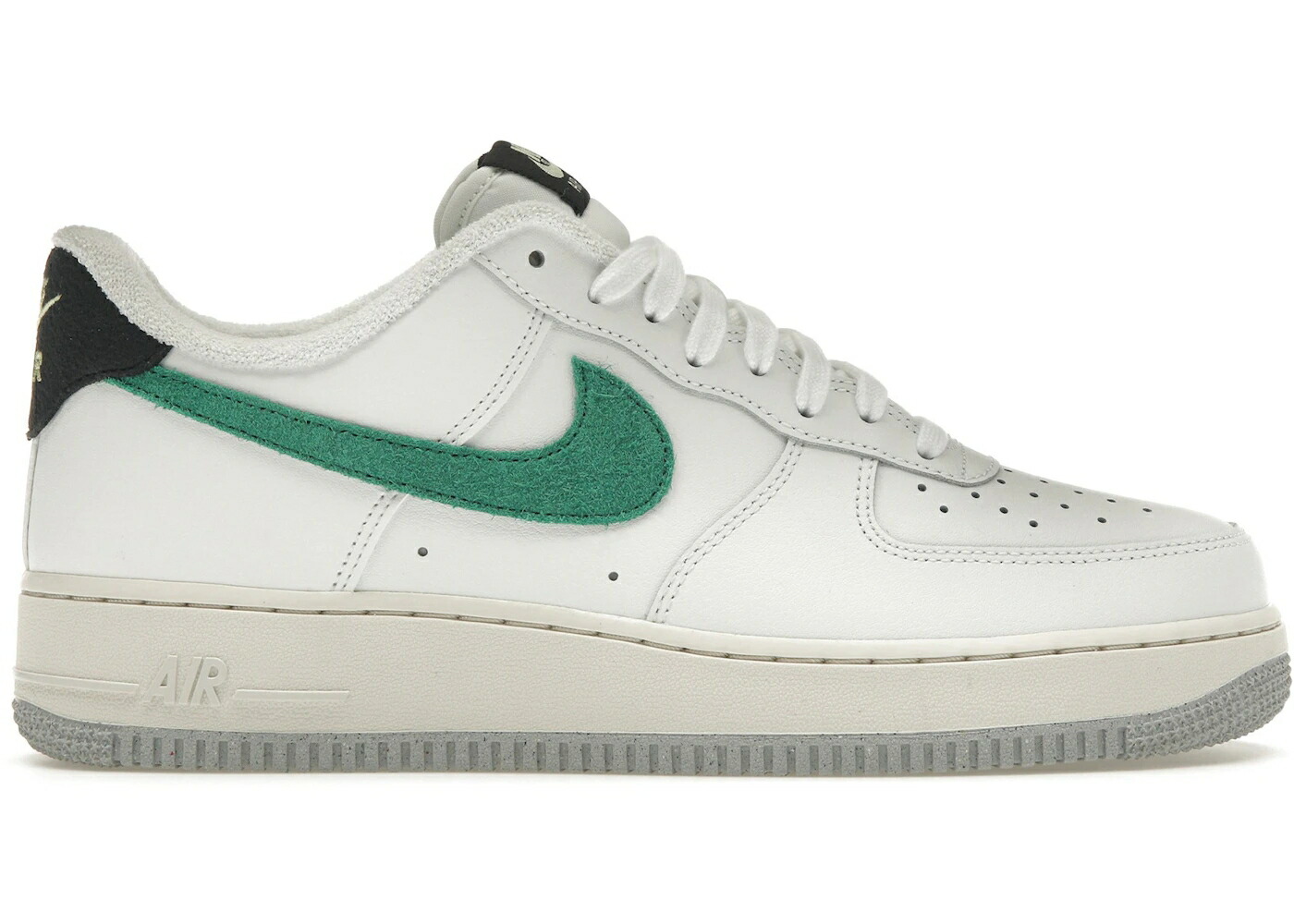 ナイキ 白色 ホワイト スウッシュ スウォッシュ 黒色 ブラック エアフォース 07 スニーカー メンズ NIKE AIR FORCE 1 LOW WHITE MALACHITE SWOOSH / WHITE BLACK CITRON TINT