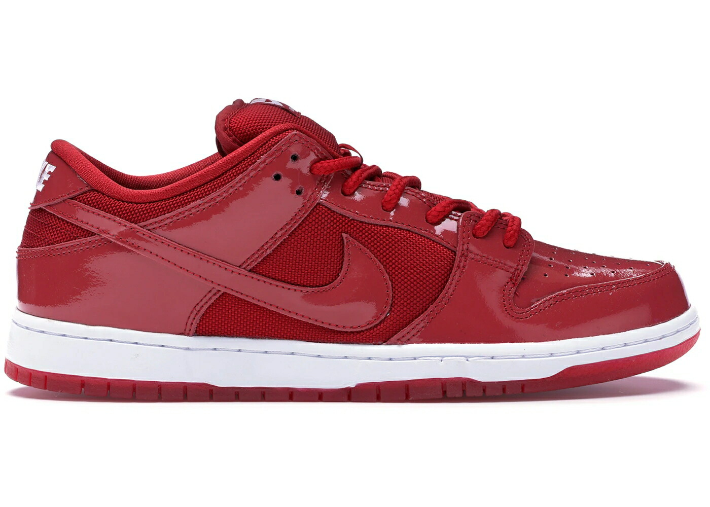 ナイキ エスビー ダンク 赤 レッド パテント レザー 白色 ホワイト ダンクロー スニーカー メンズ NIKE SB DUNK LOW RED PATENT LEATHER / VARSITY RED WHITE VARSITY RED
