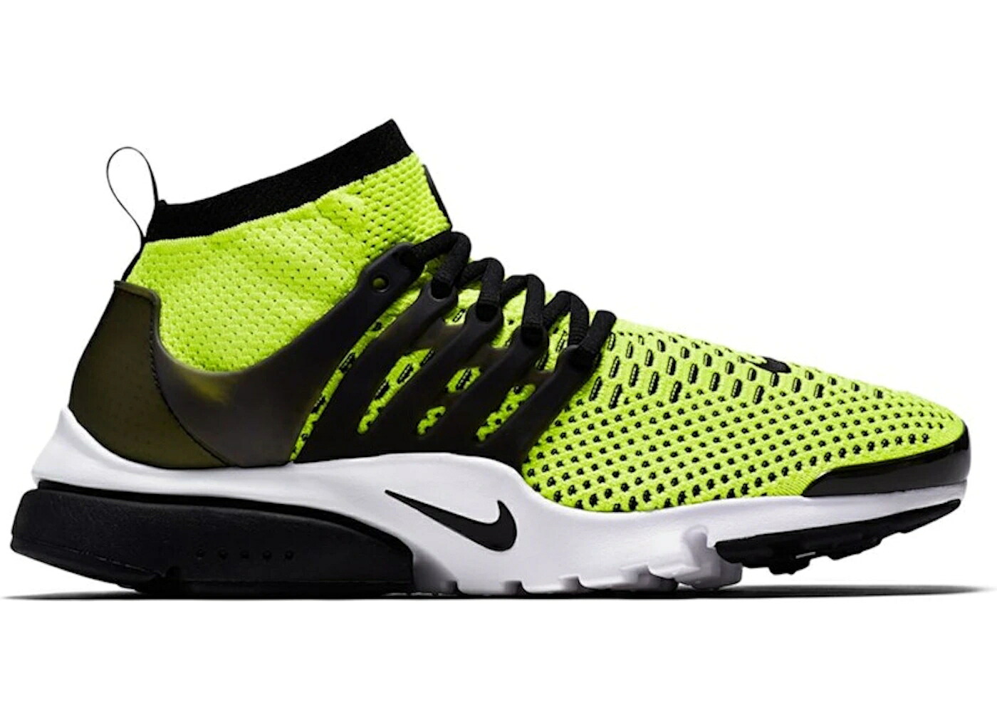 ナイキ プレスト フライニット ウルトラ 黒色 ブラック 白色 ホワイト エア スニーカー メンズ NIKE AIR PRESTO FLYKNIT ULTRA VOLT BLACK WHITE / VOLT BLACK WHITE