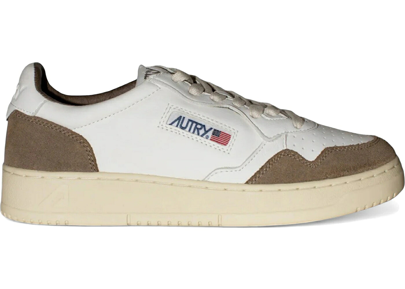 なめし革 白いこと 白いこと 紙巻きタバコ スニーカー メンズ AUTRY MEDALIST LEATHER LOW WHITE TOBACCO / WHITE TOBACCO