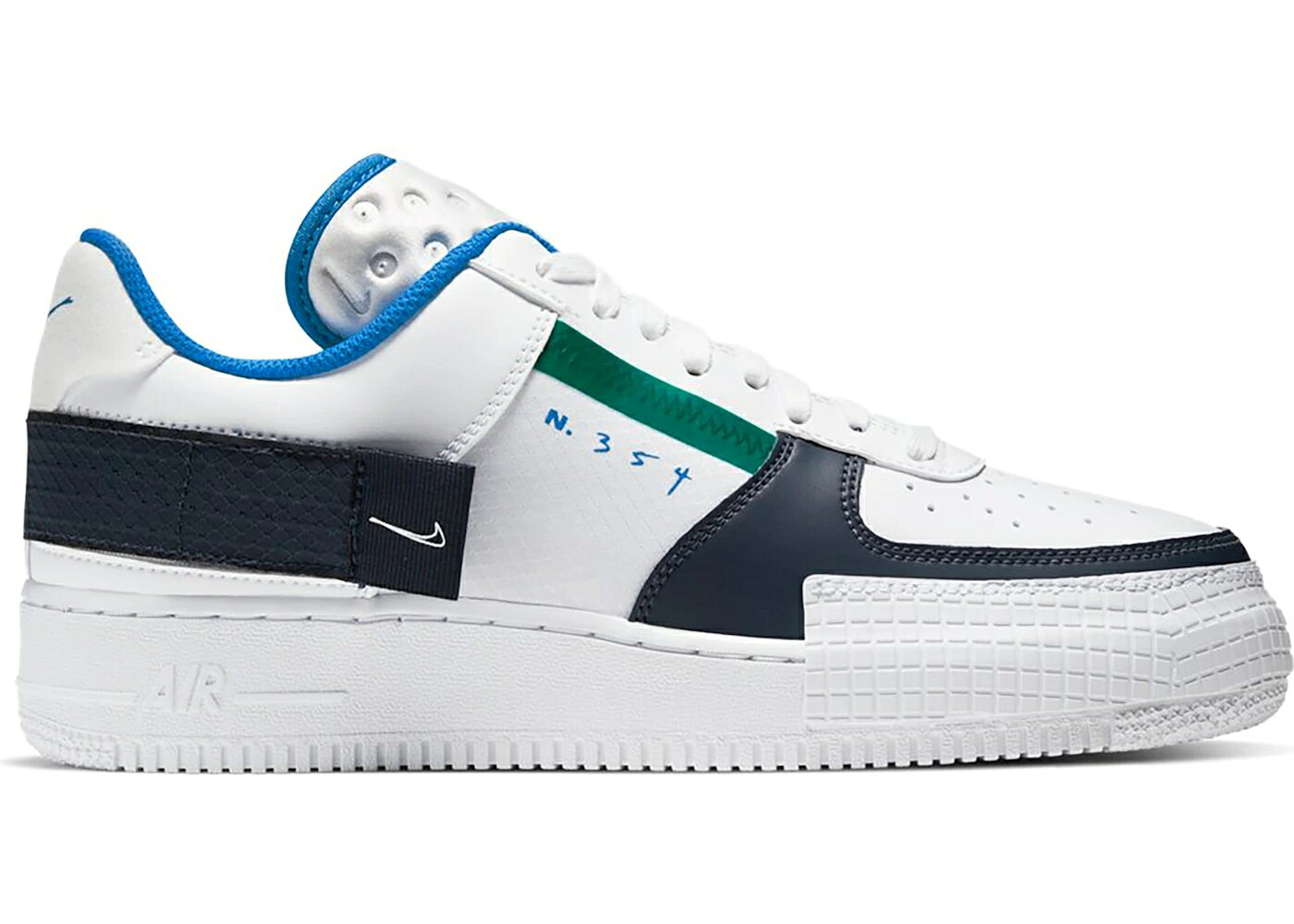 ナイキ 白いこと 白いこと 青碧 青碧 空軍 スニーカー メンズ NIKE AIR FORCE 1 TYPE WHITE OBSIDIAN / WHITE OBSIDIAN PHOTO BLUE WHITE
