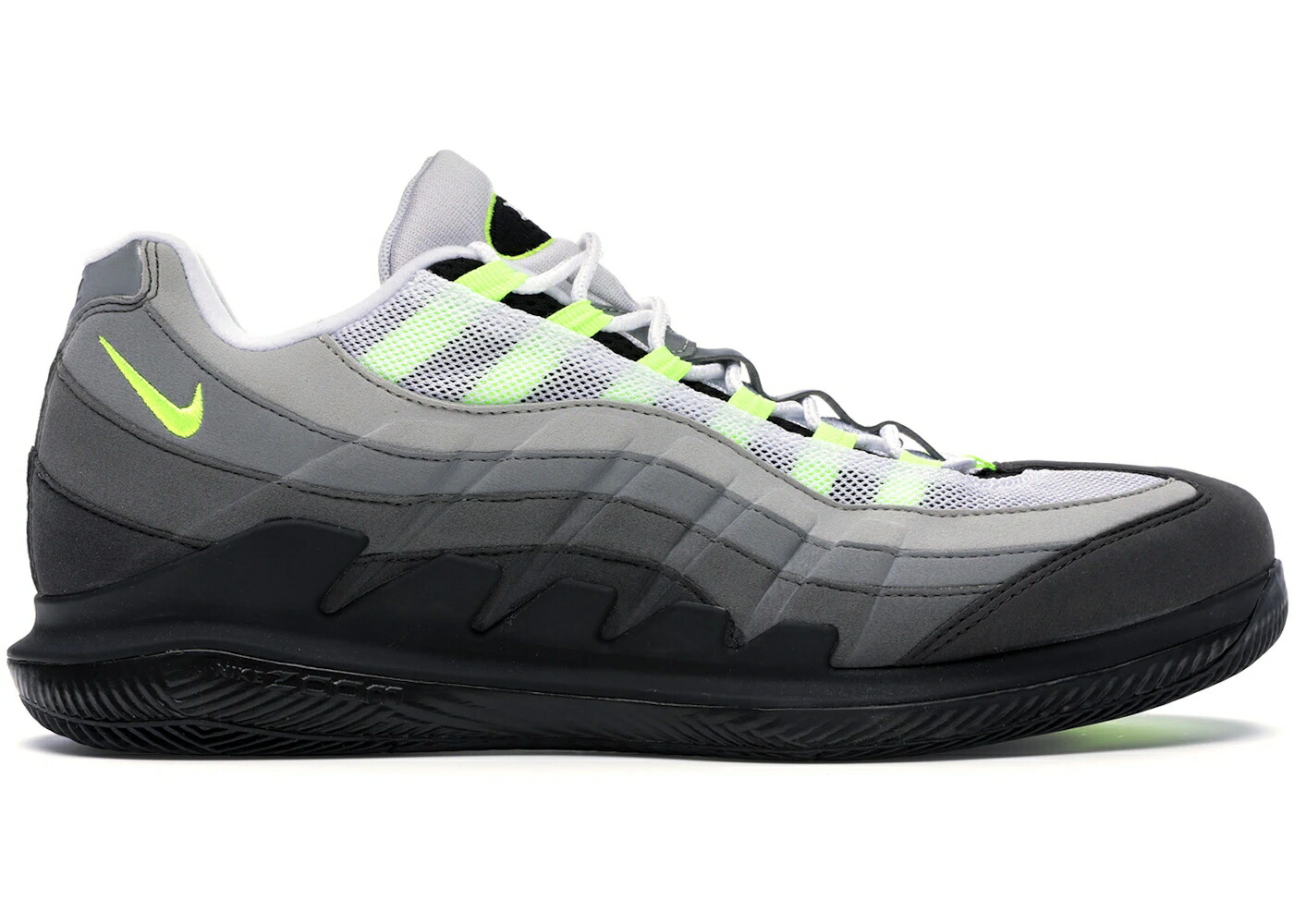 ナイキ コート マックス 黒色 ブラック エアマックス スニーカー メンズ NIKE COURT VAPOR RF AIR MAX 95 NEON / BLACK VOLT MEDIUM ASH DARK