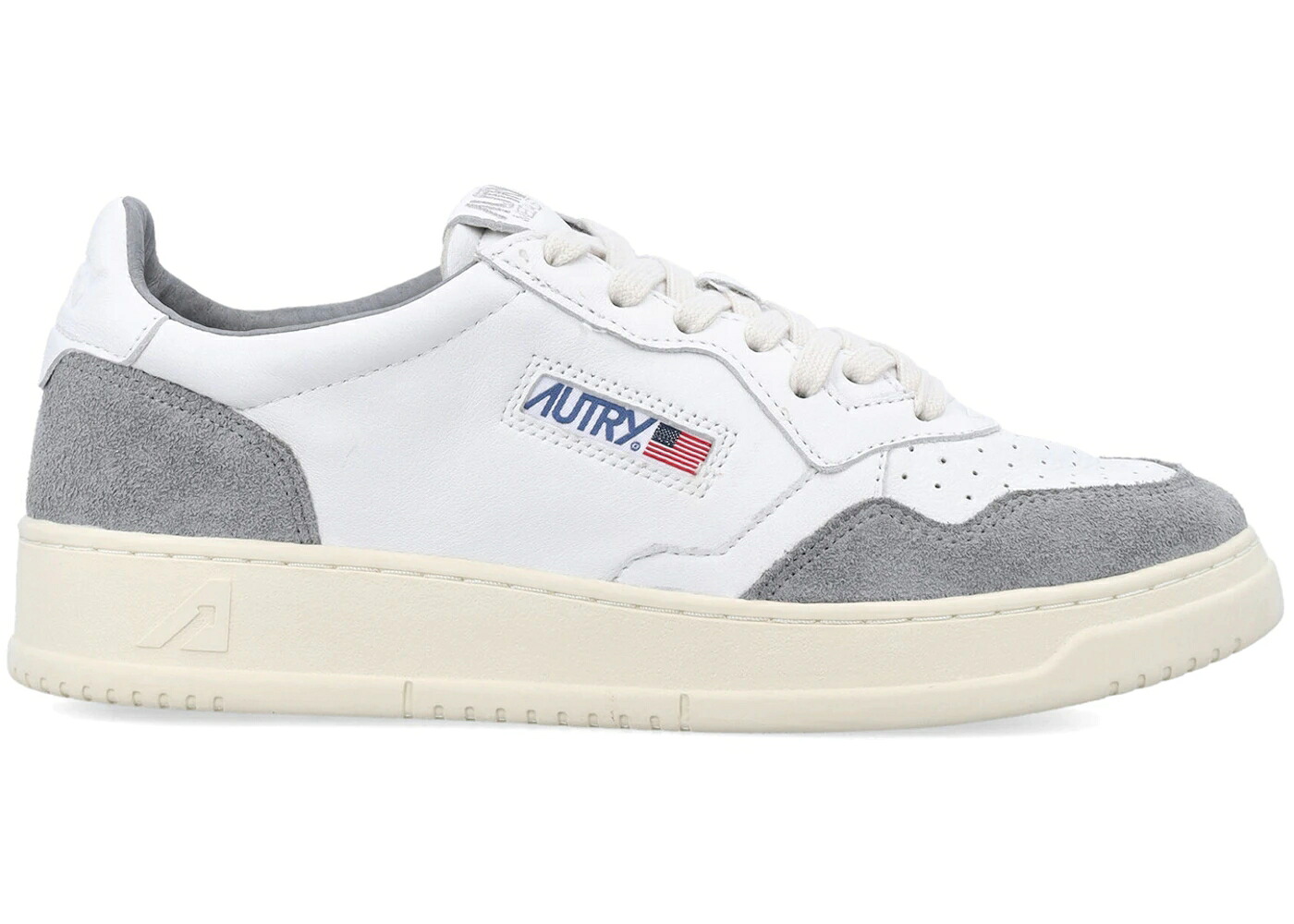 なめし革 白いこと 白いこと 薄墨色 薄墨色 スニーカー メンズ AUTRY MEDALIST LEATHER LOW WHITE GREY / WHITE GREY