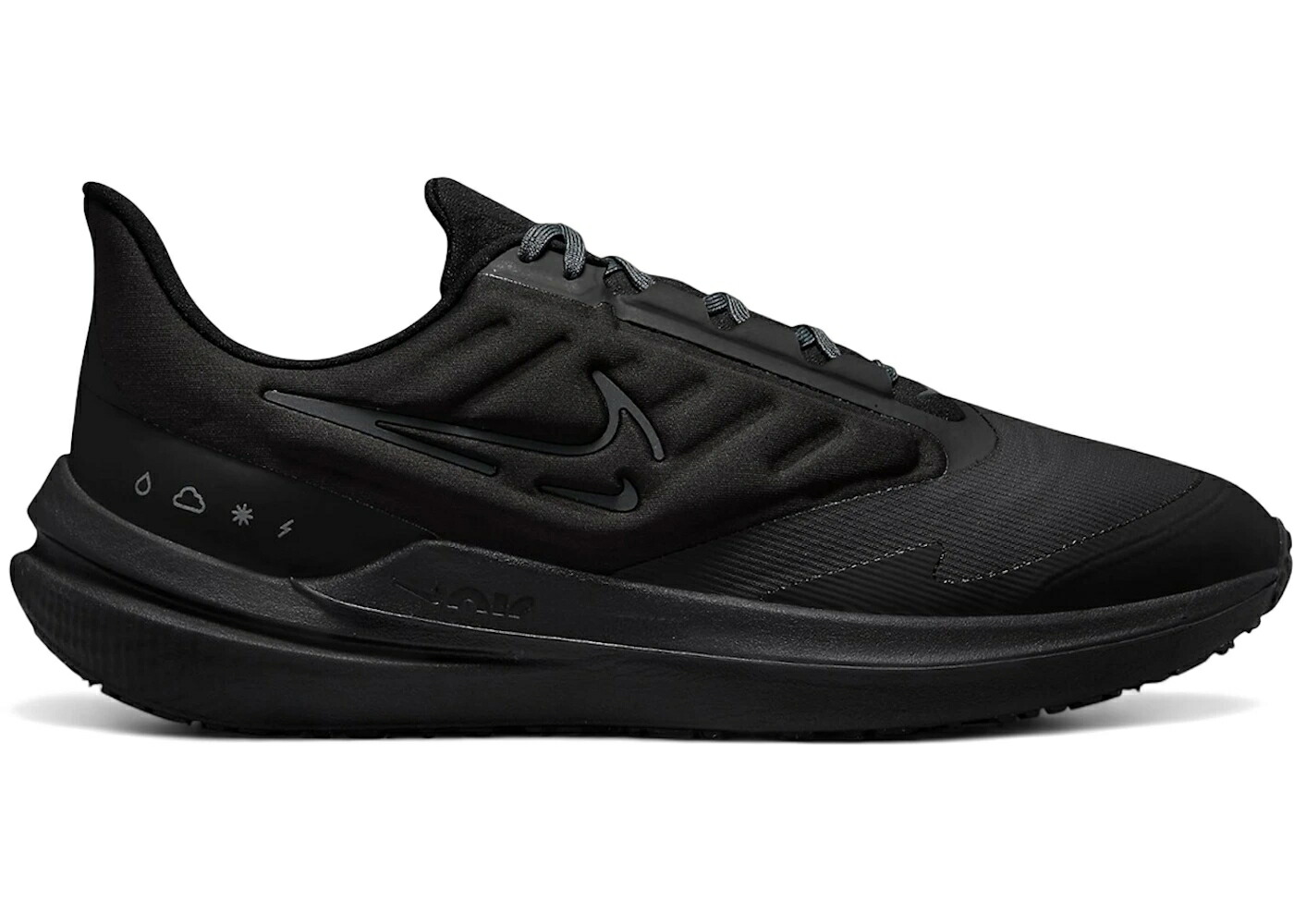 ナイキ 黒色 ブラック 灰色 グレー スニーカー メンズ NIKE AIR WINFLO 9 SHIELD TRIPLE BLACK / BLACK OFF NOIR DARK SMOKE GREY 41,340円