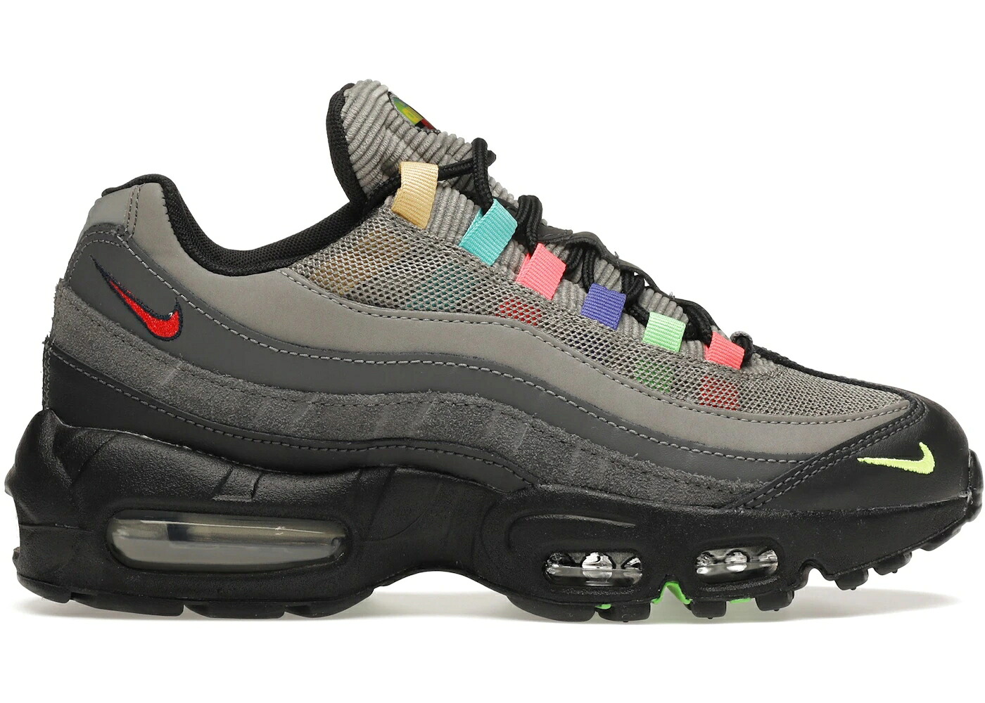 ナイキ マックス チャコール ビンテージ ヴィンテージ 黒色 ブラック エアマックス WOMEN'S スニーカー レディース NIKE AIR MAX 95 SE LIGHT CHARCOAL VINTAGE TV (WOMEN'S) / LIGHT CHARCOAL BLACK LEMON VENOM