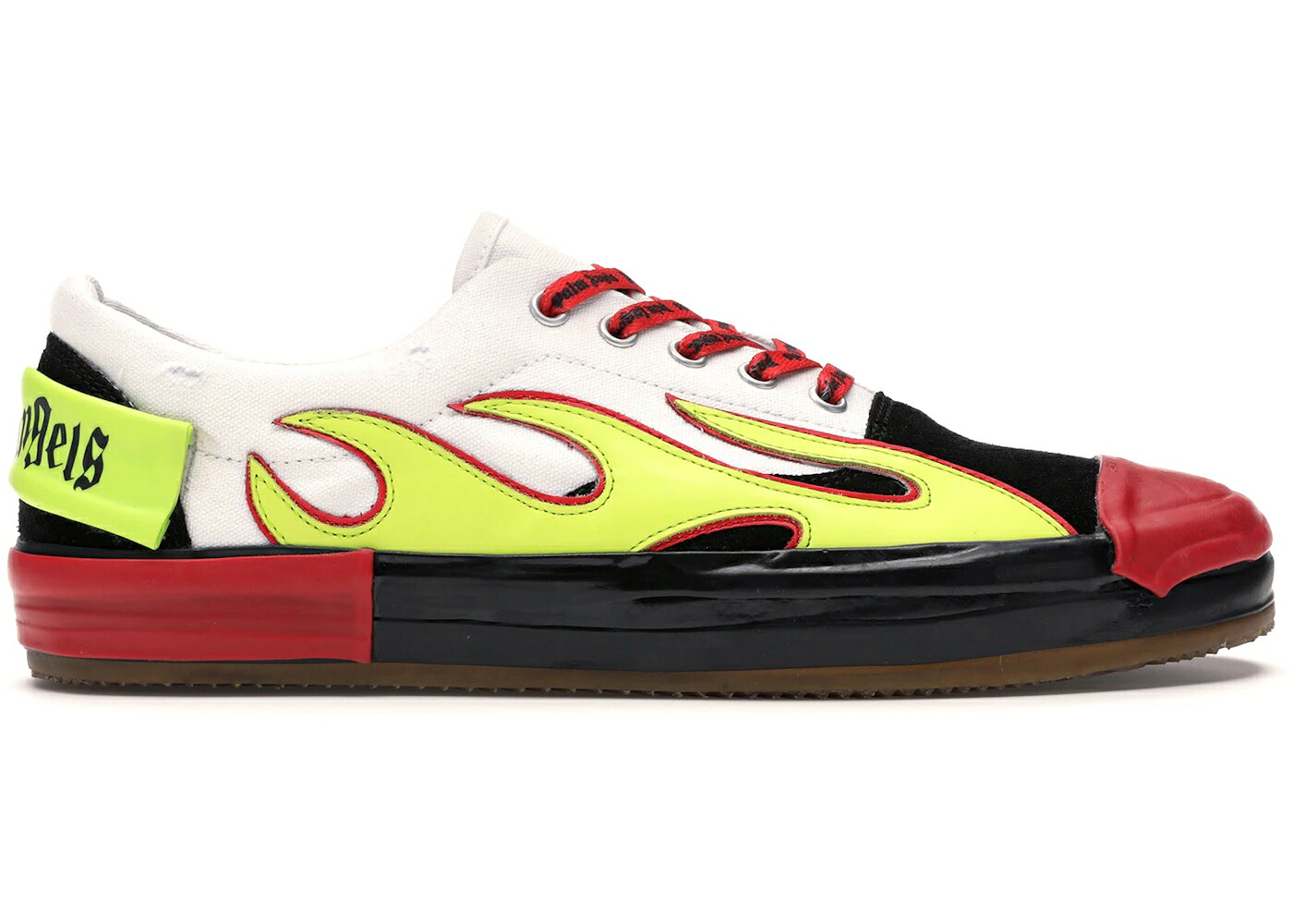 パームエンジェルス エンゼルス 白色 ホワイト 黄色 イエロー 赤 レッド スニーカー メンズ PALM ANGELS PALM ANGELS LOW TOP MULTICOLORED FLAME WHITE / WHITE YELLOW RED