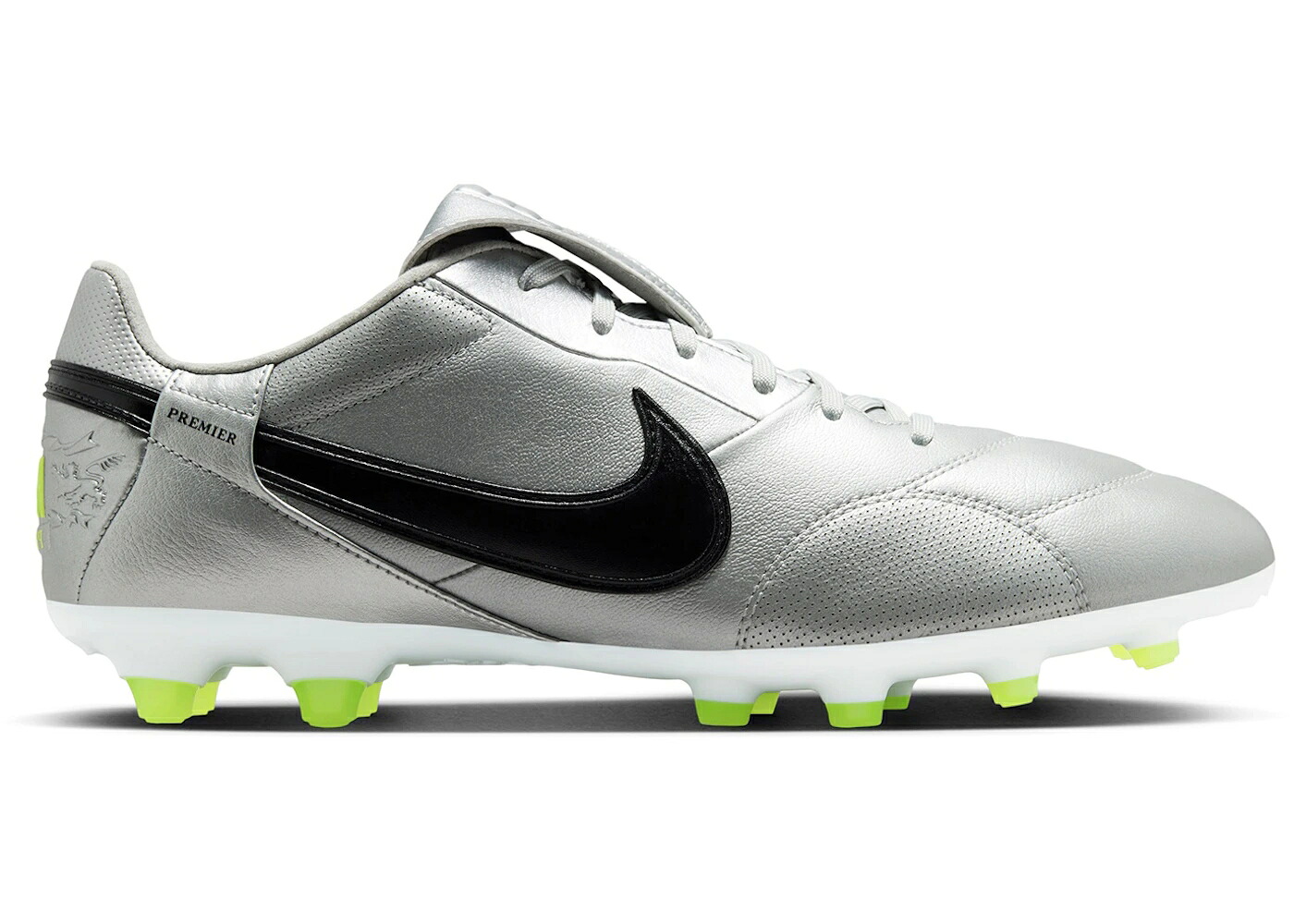 ナイキ プレミアム 銀色 シルバー 黒色 ブラック スニーカー メンズ NIKE PREMIER 3 METALLIC SILVER VOLT / METALLIC SILVER VOLT BLACK
