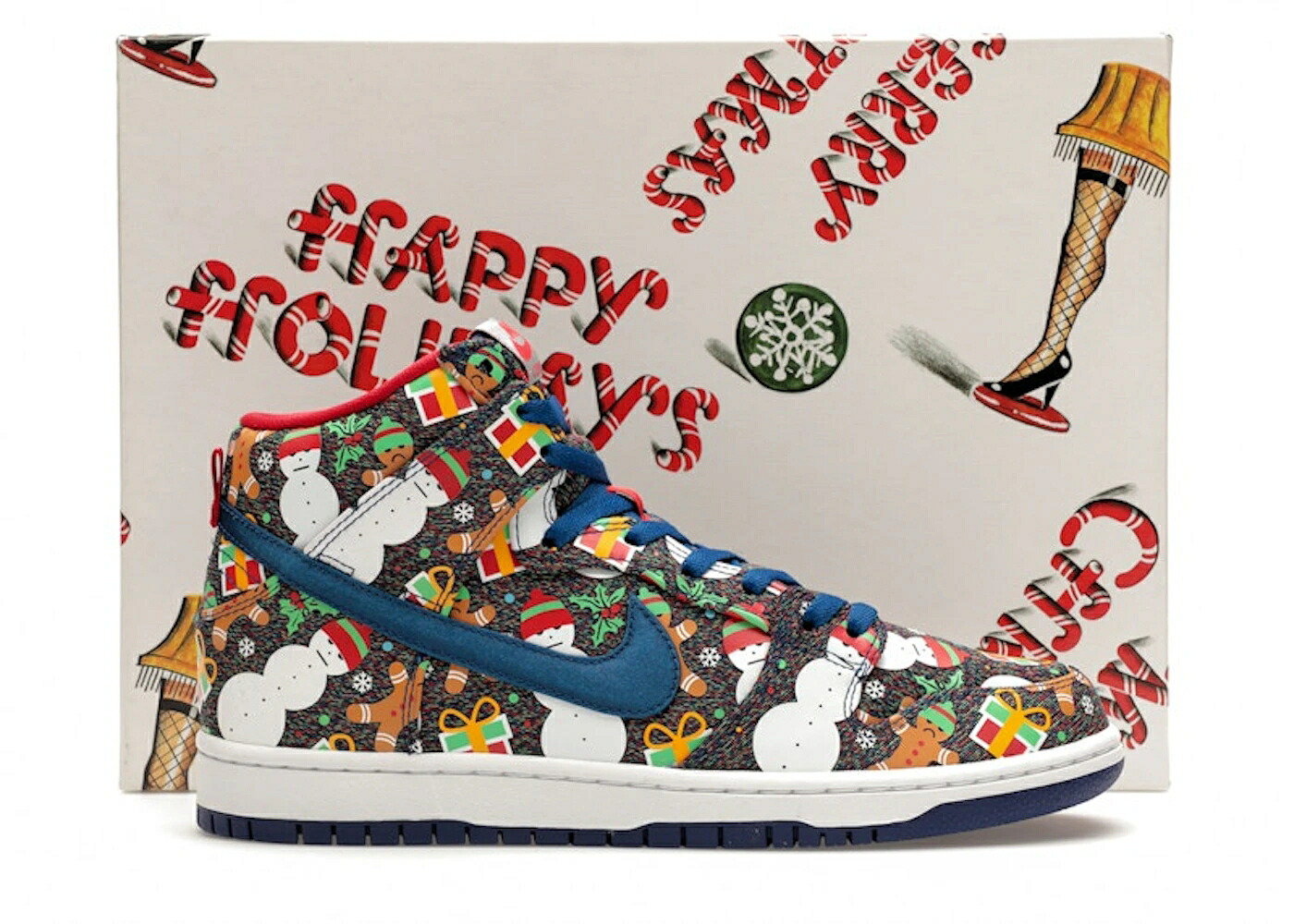 ナイキ エスビー ダンク ハイ クリスマス トレーナー 青色 ブルー 赤 レッド ダンクハイ スニーカー メンズ NIKE SB DUNK HIGH CONCEPTS UGLY CHRISTMAS SWEATER (SPECIAL BOX) (2017) / BLUE RIBBON BLUE RIBBON ATOM RED|スニケス