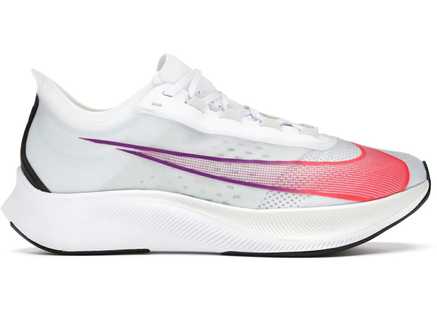 ナイキ ズーム 白色 ホワイト オーラ 紫 バイオレット ズームフライ スニーカー メンズ NIKE ZOOM FLY 3 WHITE MULTI-COLOR / WHITE SPRUCE AURA HYPER VIOLET