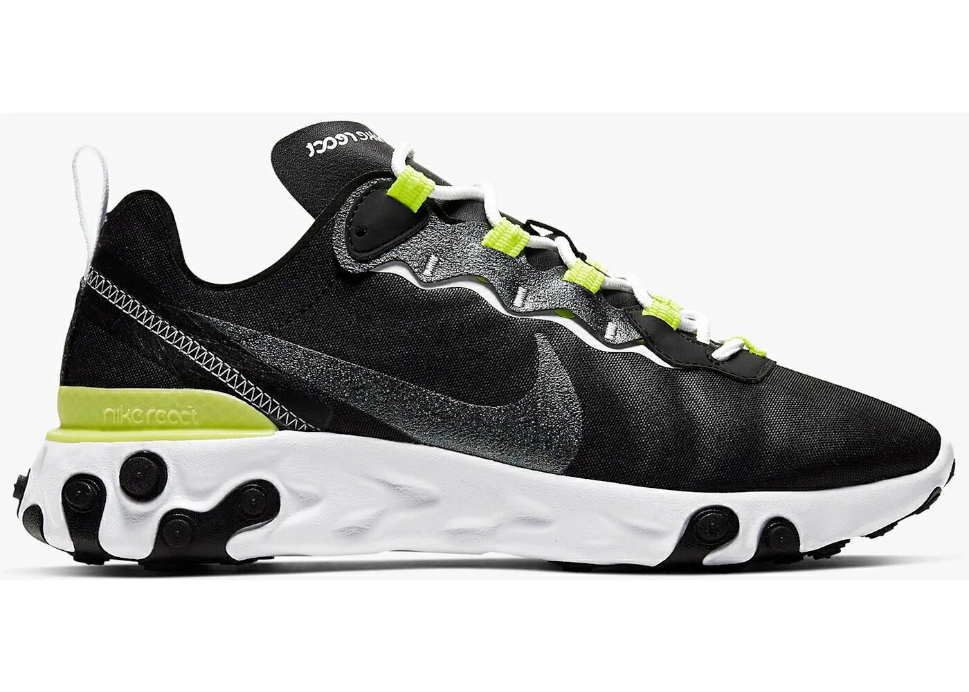 ナイキ リアクト 化学元素 黒いこと 黒いこと 白いこと 白いこと WOMEN\u0027S スニーカー レディース NIKE REACT ELEMENT 55 BLACK LEMON VENOM (WOMEN\u0027S) / BLACK LEMON VENOM WHITE