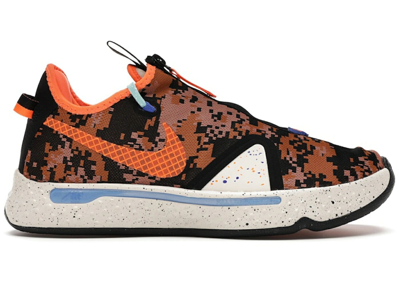 ナイキ カモ柄 クリーム 橙 オレンジ スニーカー メンズ NIKE PG 4 DIGI CAMO / LIGHT CREAM TOTAL ORANGE TERRA