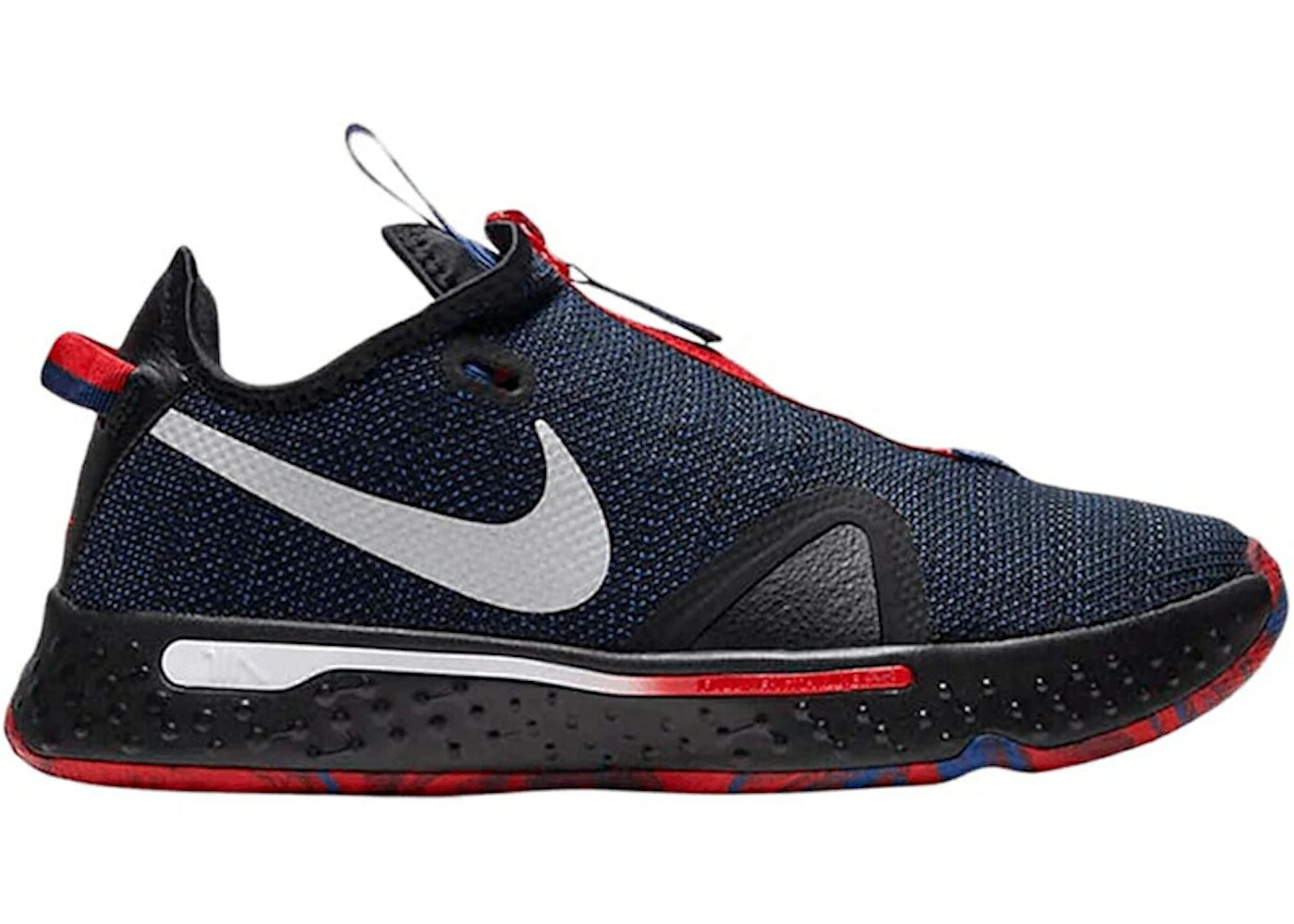 ナイキ クリッパーズ 黒色 ブラック 銀色 シルバー ラッシュ 青色 ブルー スニーカー メンズ NIKE PG 4 CLIPPERS / BLACK METALLIC SILVER RUSH BLUE
